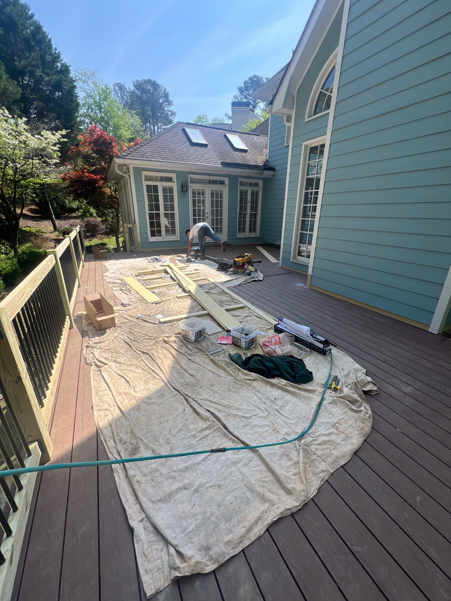 Custom Elevated Composite Deck Installation in Marietta by Swift Home Renovations