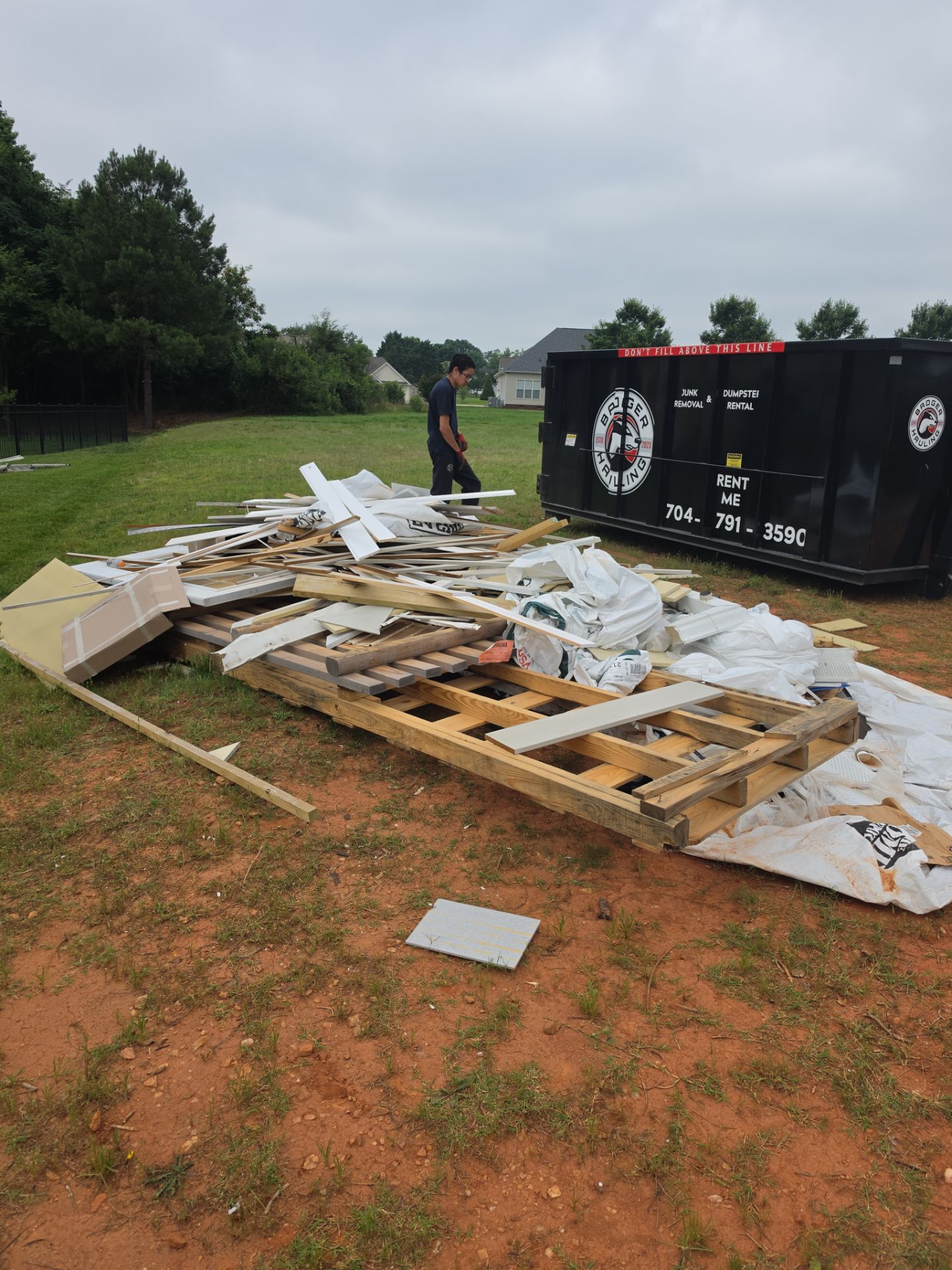 Job site clean up in Rock Hill by Badger Hauling