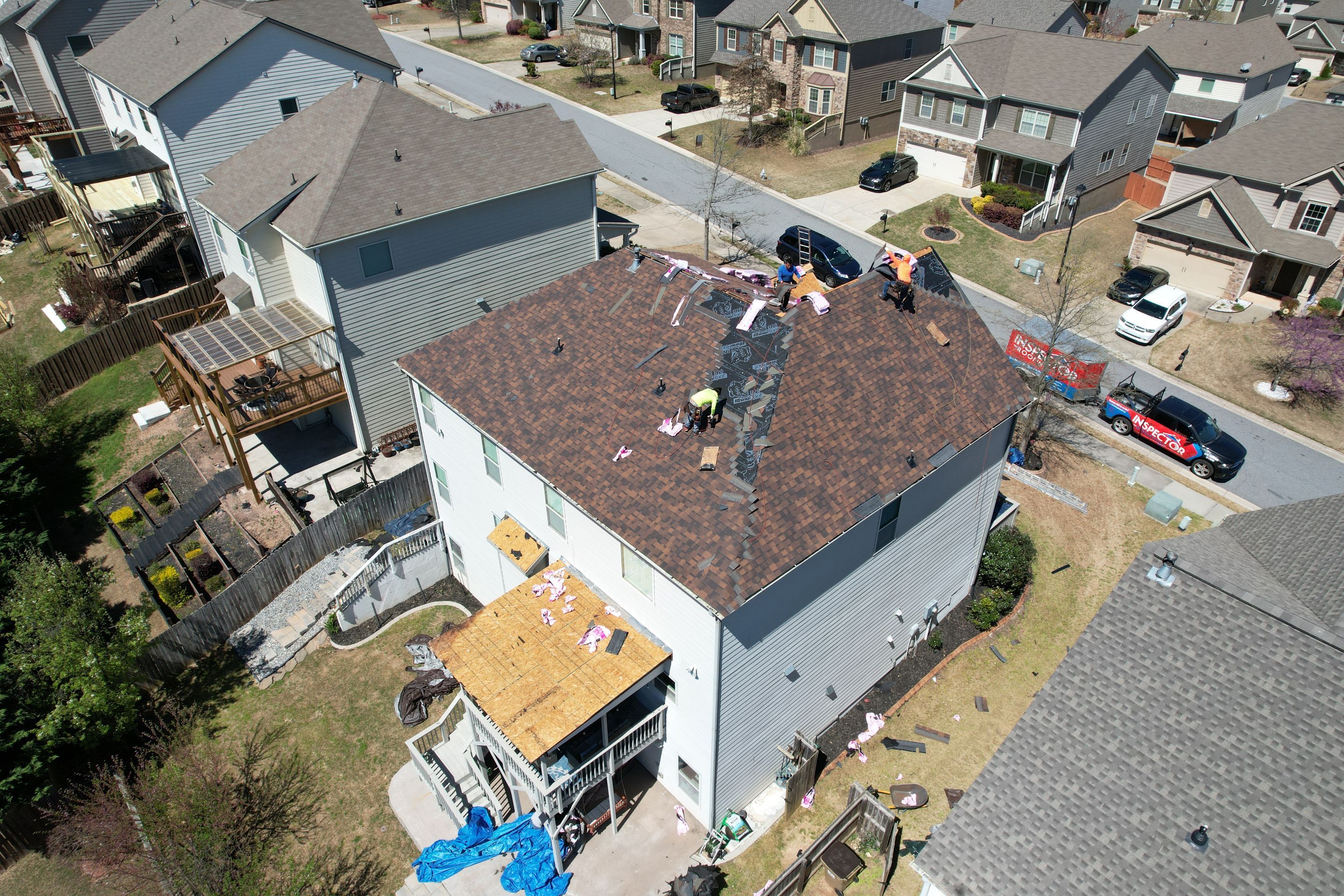 Residential Roofing Installation using Owens Corning by Inspector Roofing and Restoration