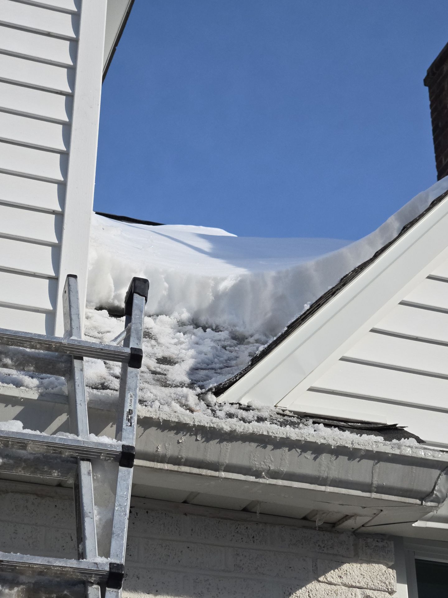 Massive Ice Dam Removal by Level Up Roofing and Restoration Services LLC