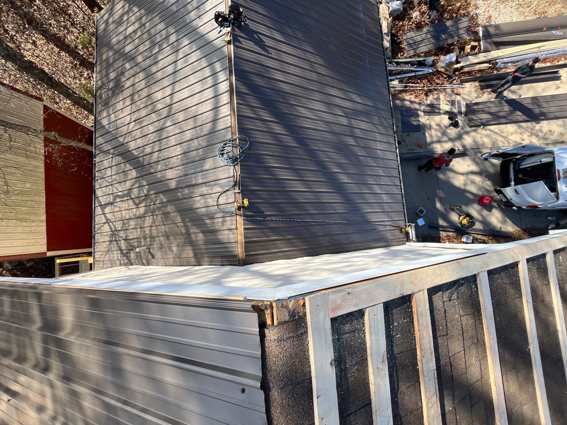 Residential Roofing Install - 29 Gauge G-Rib Metal - Color Burnished Slate  by Titan Commercial & Residential Roofing 