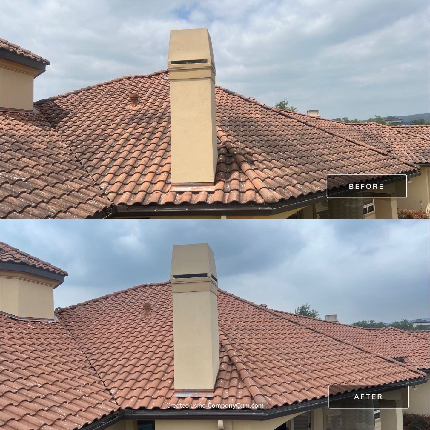 Tile Roof Wash Project in Boerne by Bright Choice