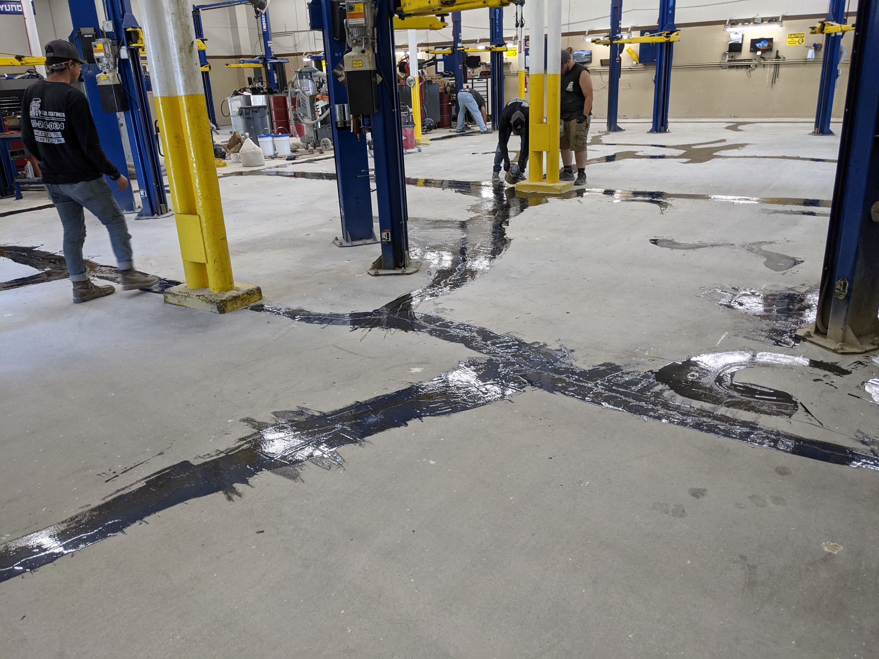 Commercial Floor Transformation using Penntek Shop Floor System by Croc Coatings, LLC