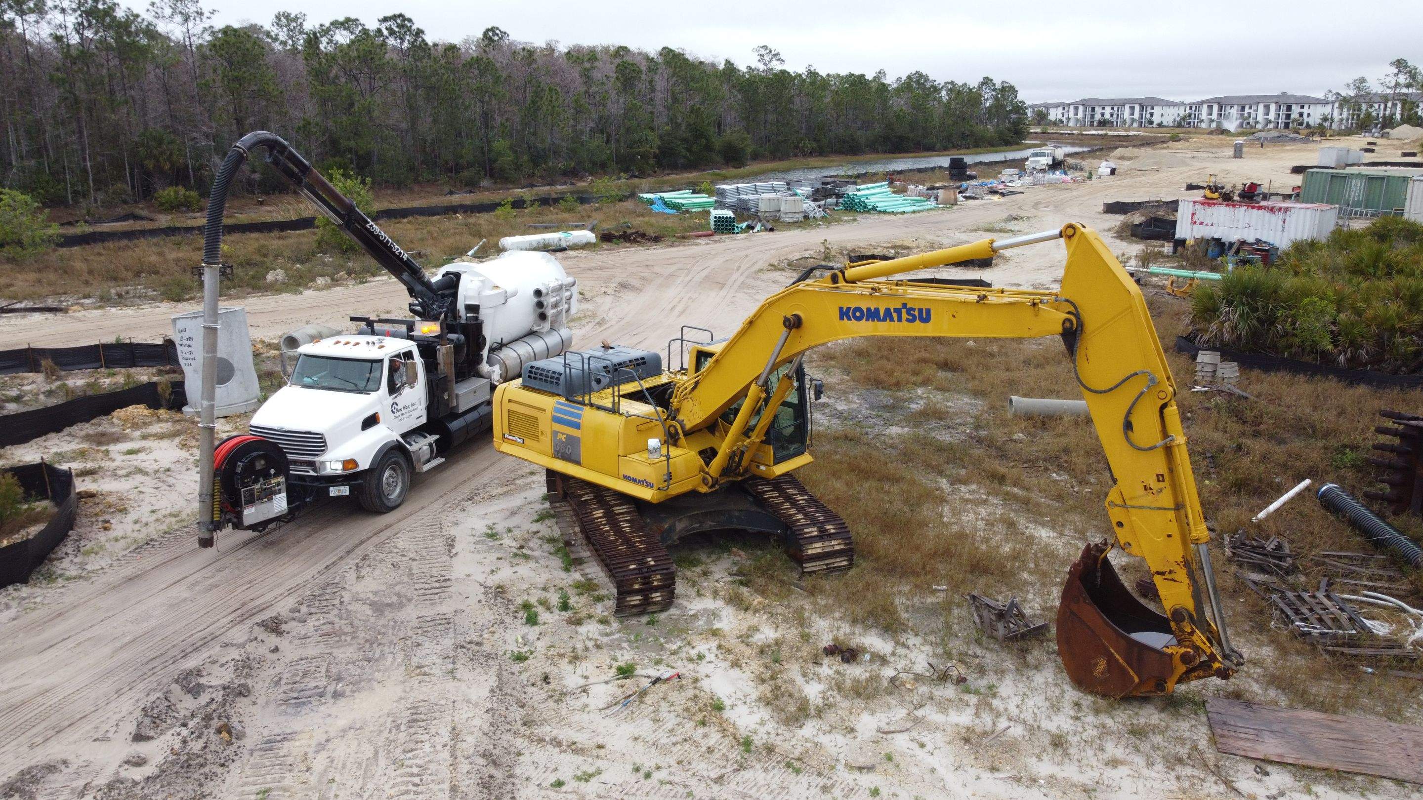 New Residential Construction Community Sewer System Cleaning by APS Power & Water