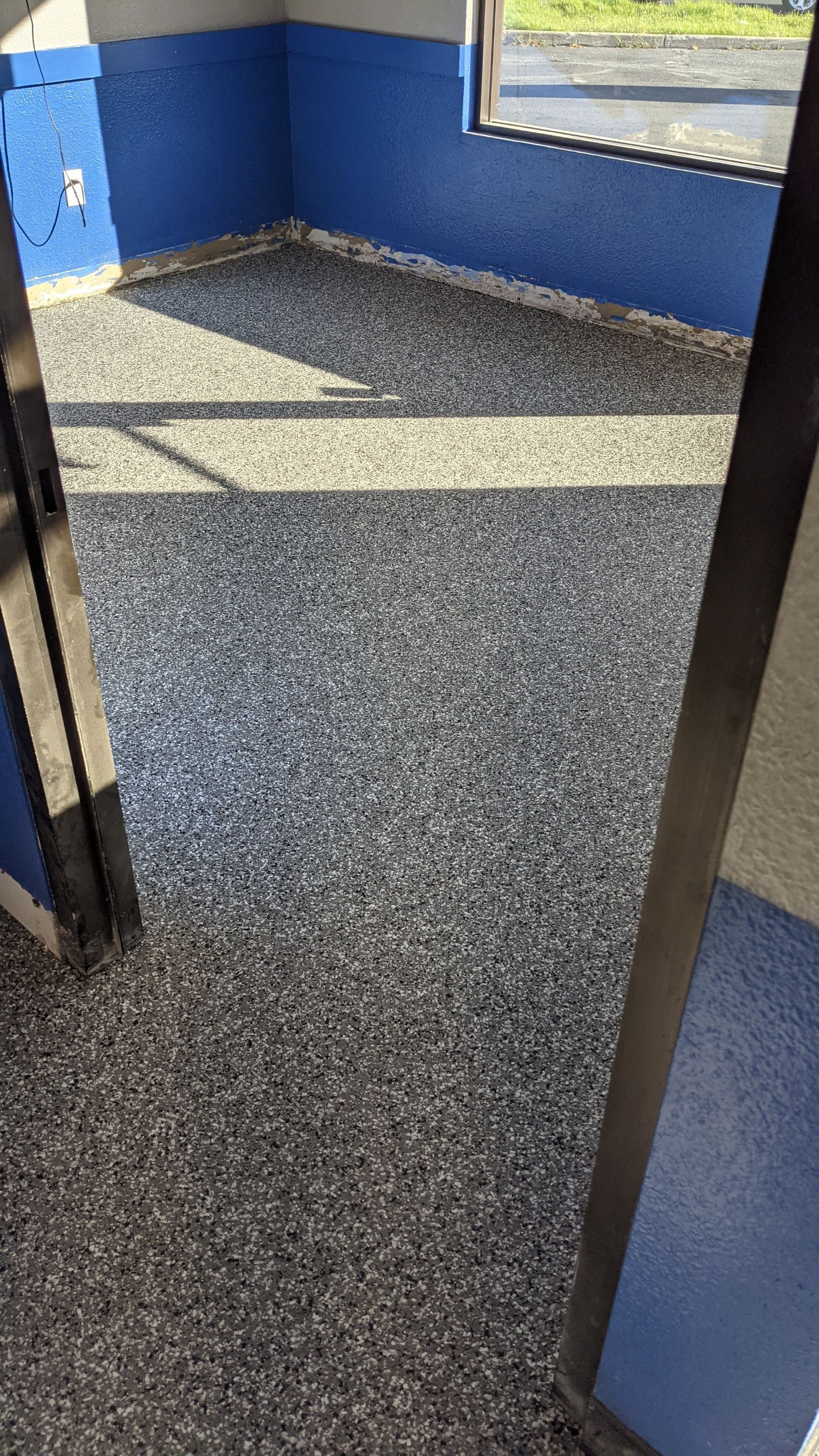 Commercial Floor Transformation using Slate Stone by Croc Coatings, LLC