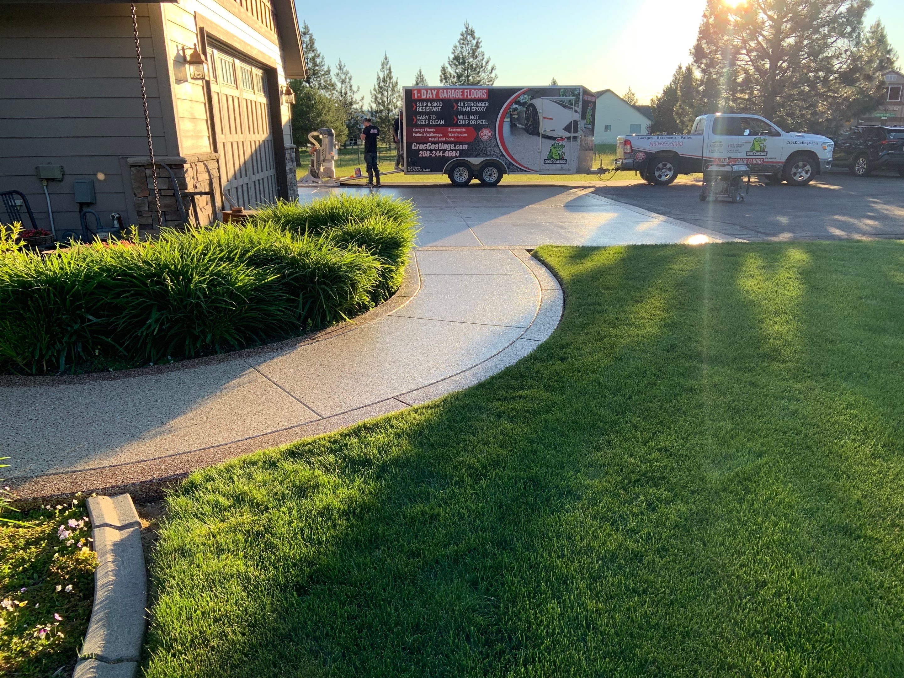 Driveway using Pecan and Chestnut Trim by Croc Coatings, LLC