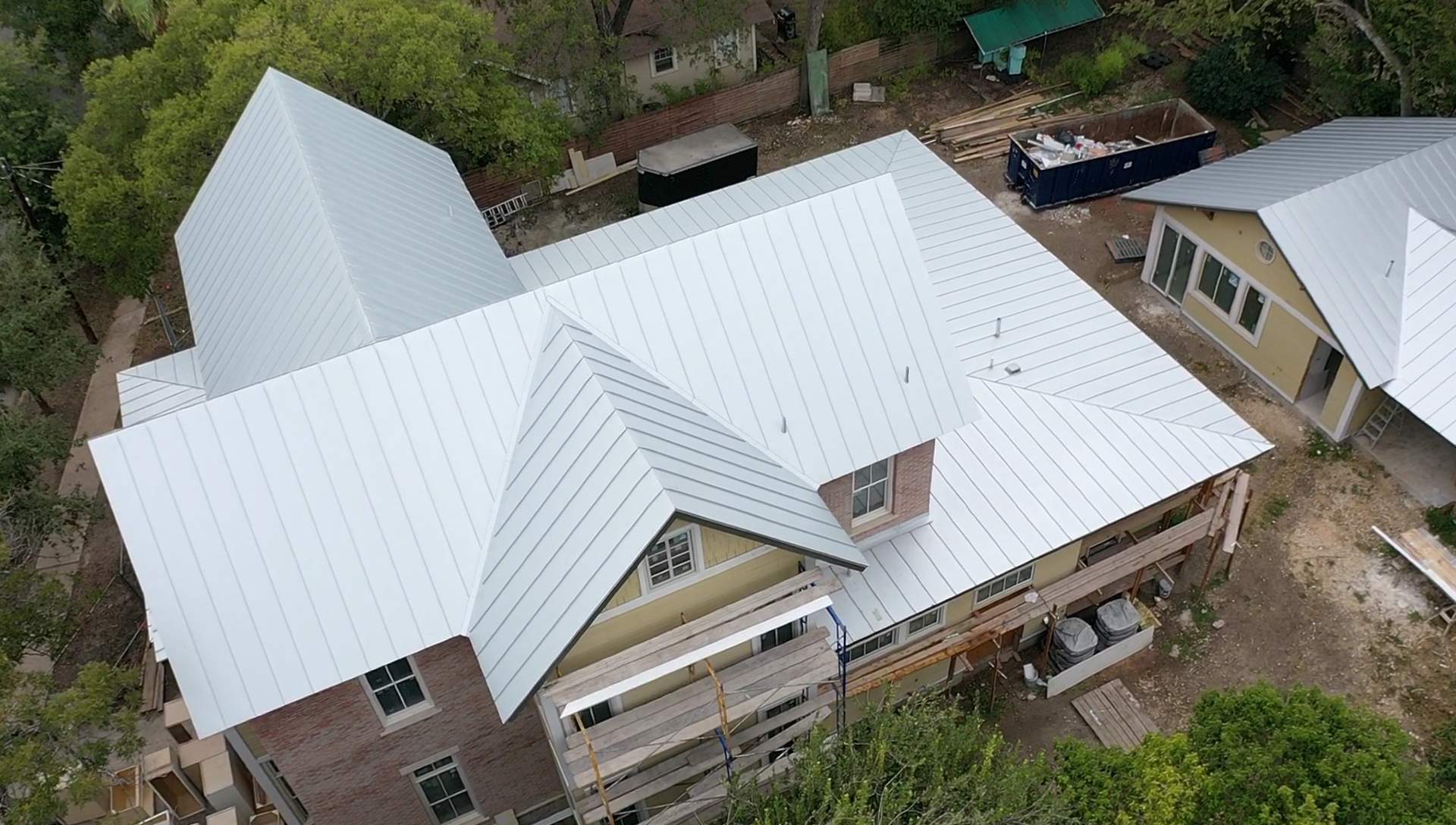Residential Metal Roof Installation using McElroy Metal by Premier Roofing and Contracting