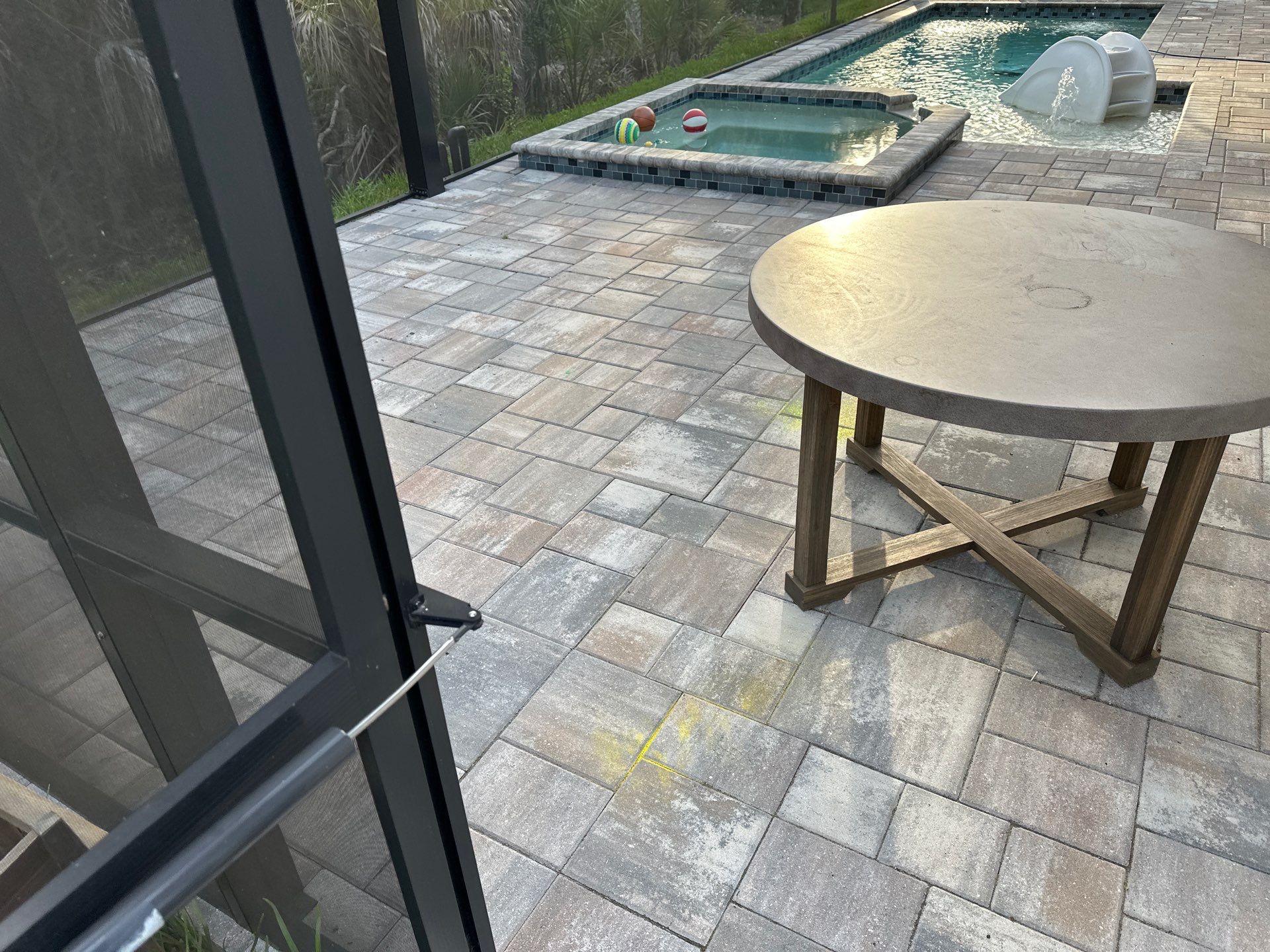 Screen Enclosure & Paver Pool Deck Cleaning in Trevesta Community, Palmetto, FL | Sunshine AquaWash by Sunshine AquaWash