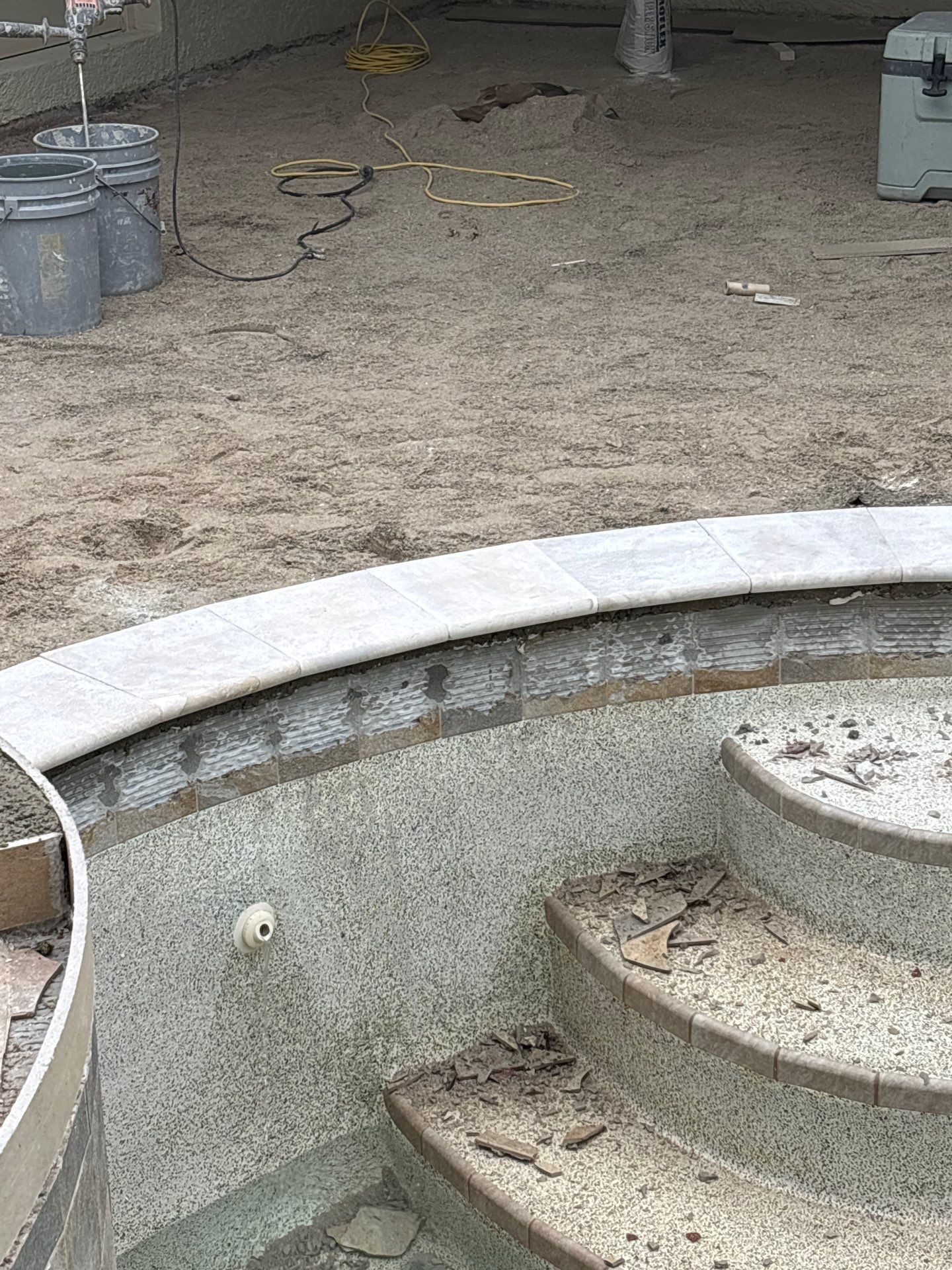 Textured Marble Pool Deck - Bonita National Golf & Country Club by Old Town Pavers Llc