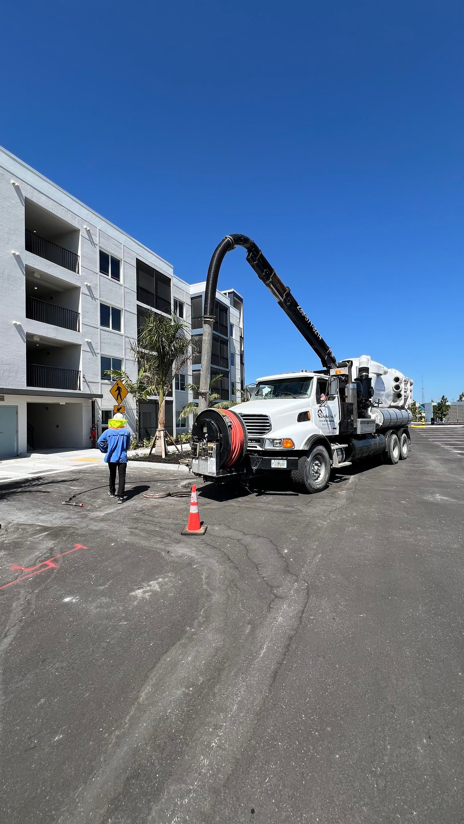 New Construction Apartment Complex Stormwater System and Sewer System Cleaning by Don Mar, Inc. Storm Water Solutions