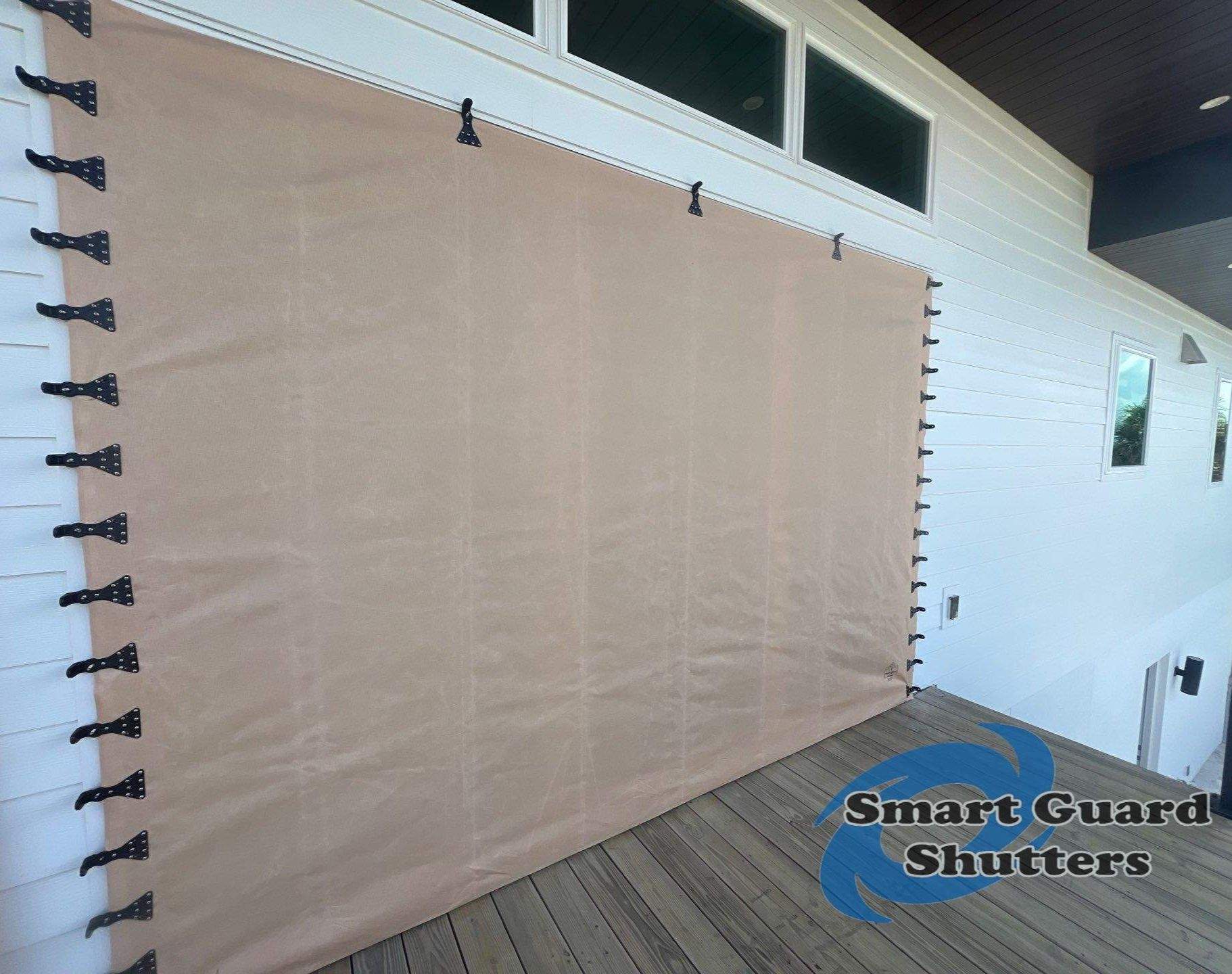  AstroGuard Hurricane Fabric & Impact Bahamas in Jet Black by Smart Guard Shutters