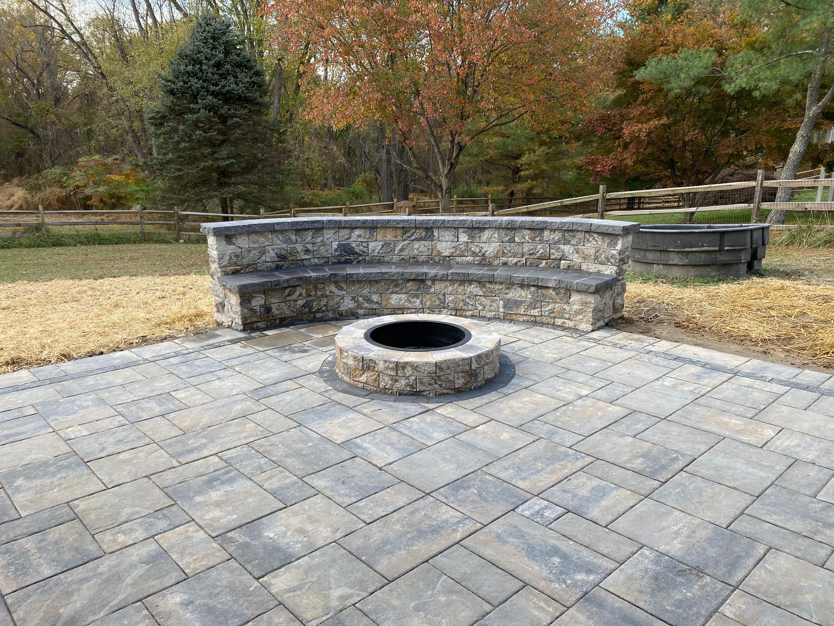 Backyard Transformation using Techo-Bloc Pavers by The Smet Companies, LLC