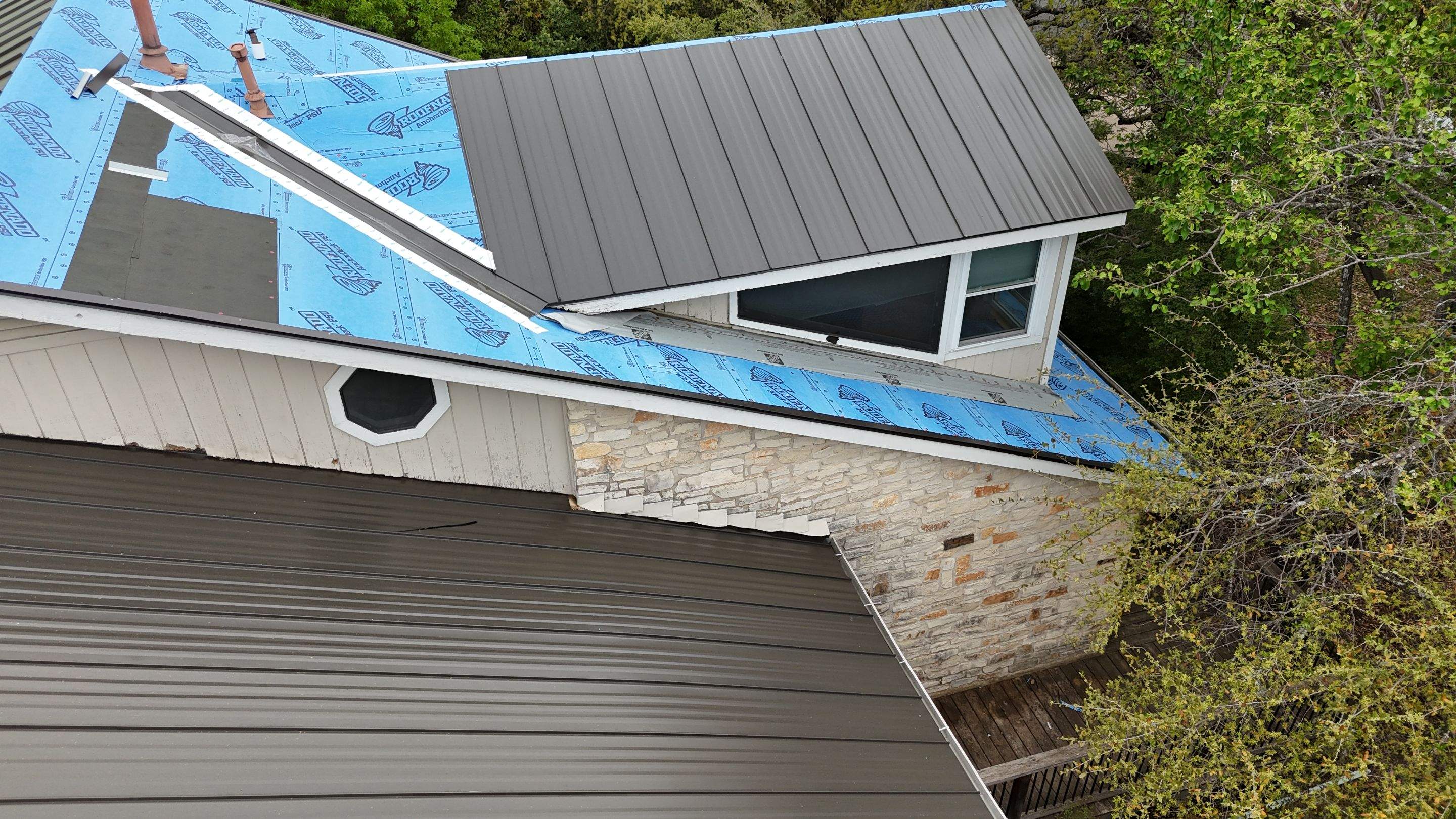 Dark Bronze - L&A Standing Seam with Striations by RoofsOnly.com