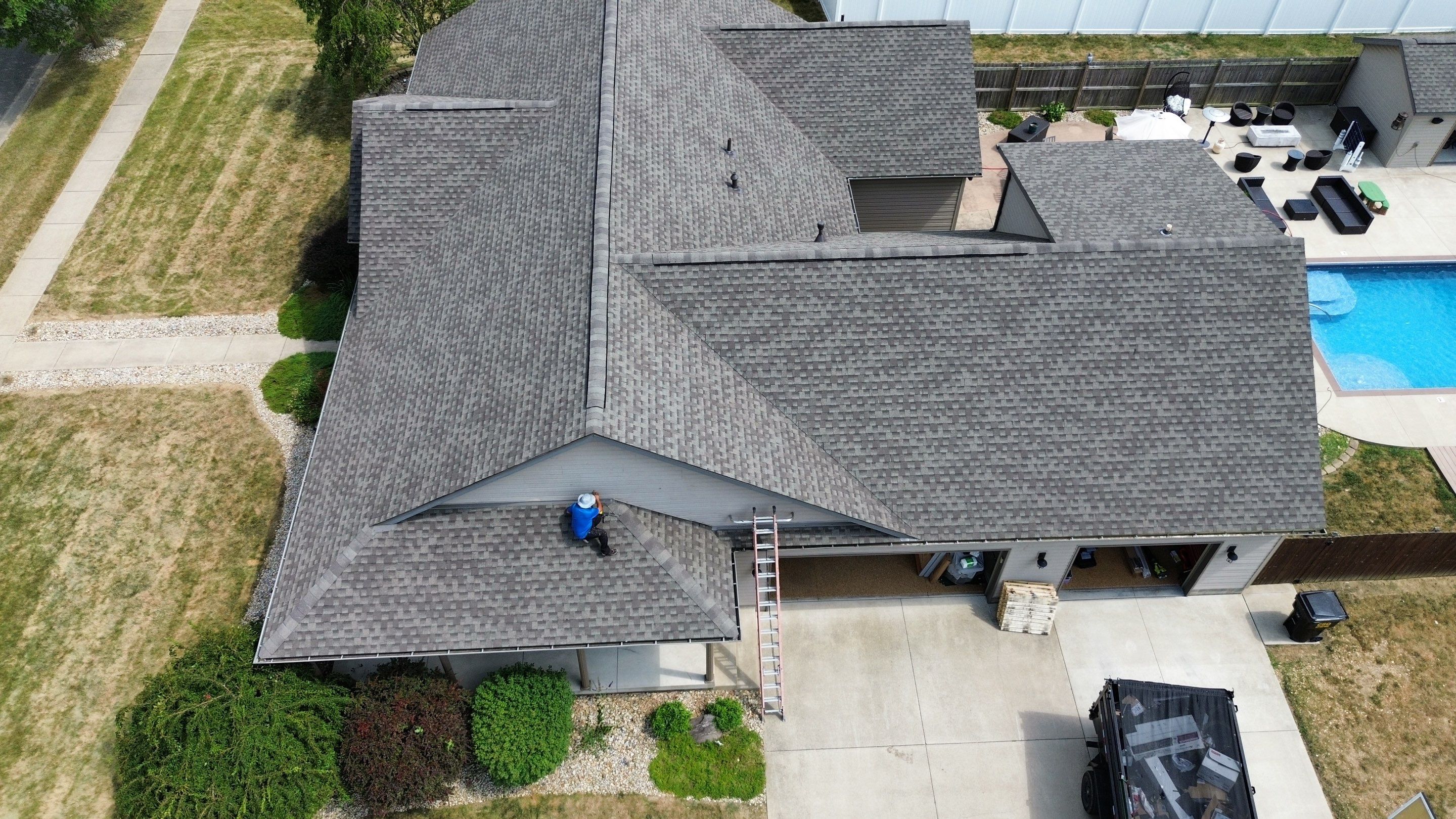 Residential Roofing Installation using Timberline HDZ Shingles - Weathered Wood by RoofX 
