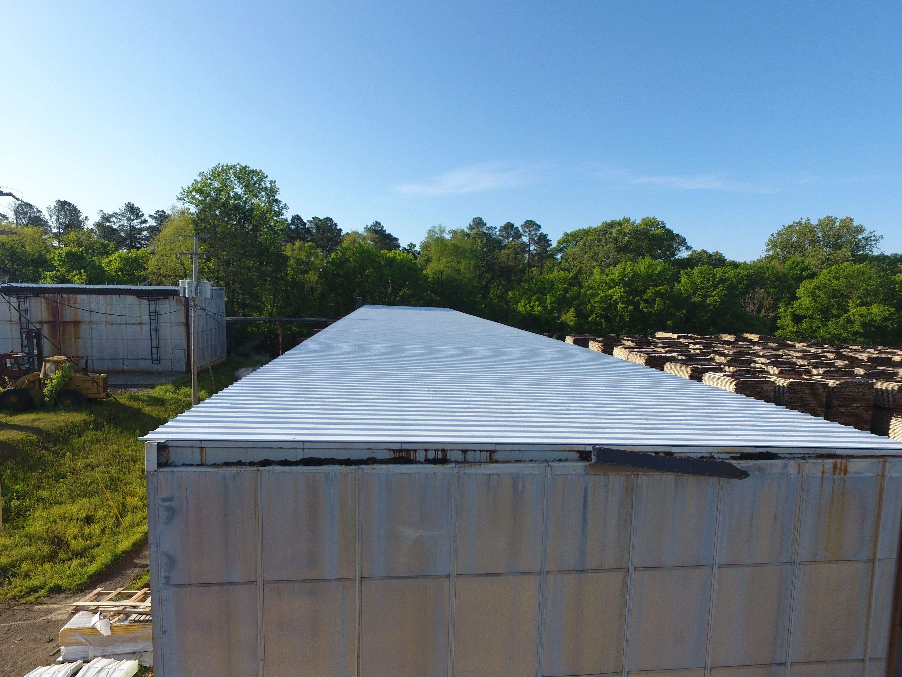 Commercial Roofing Installation using Aluminum Roofing panels by Hostetler Roofing