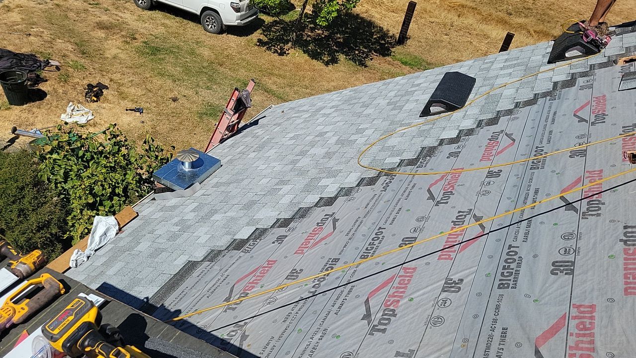 Residential Roofing Installation using IKO Dynasty (Color: Frostone Grey) by Orezona Building & Roofing Company, Inc.