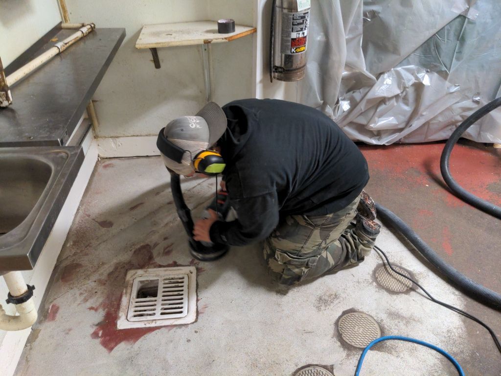 Commercial Floor Transformation using Penntek Evolution System by Croc Coatings, LLC