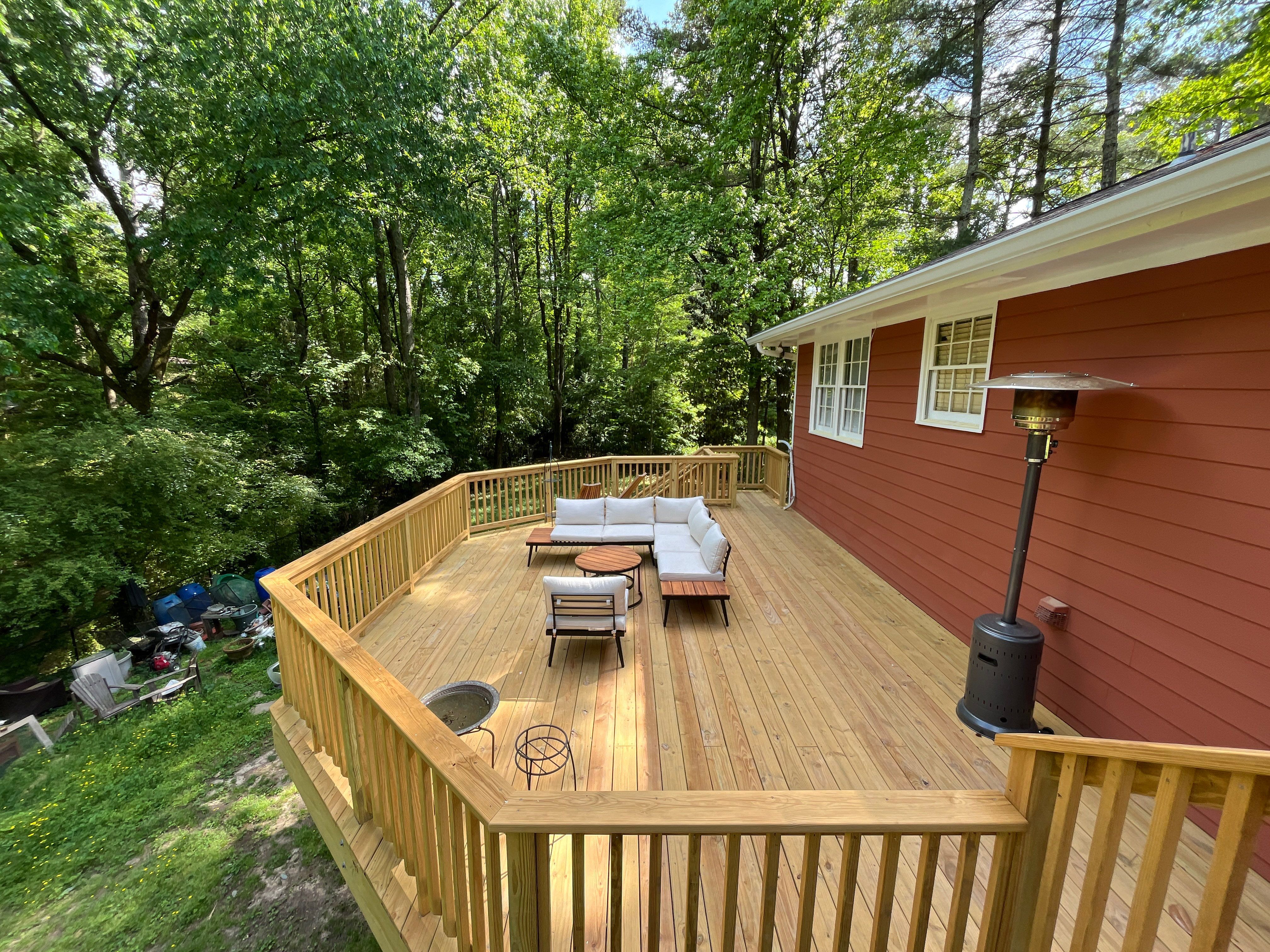Atlanta, GA James Hardie Siding, Pressure Treated Wood Deck Replacement, and Exterior Painting by Nelson Exteriors 