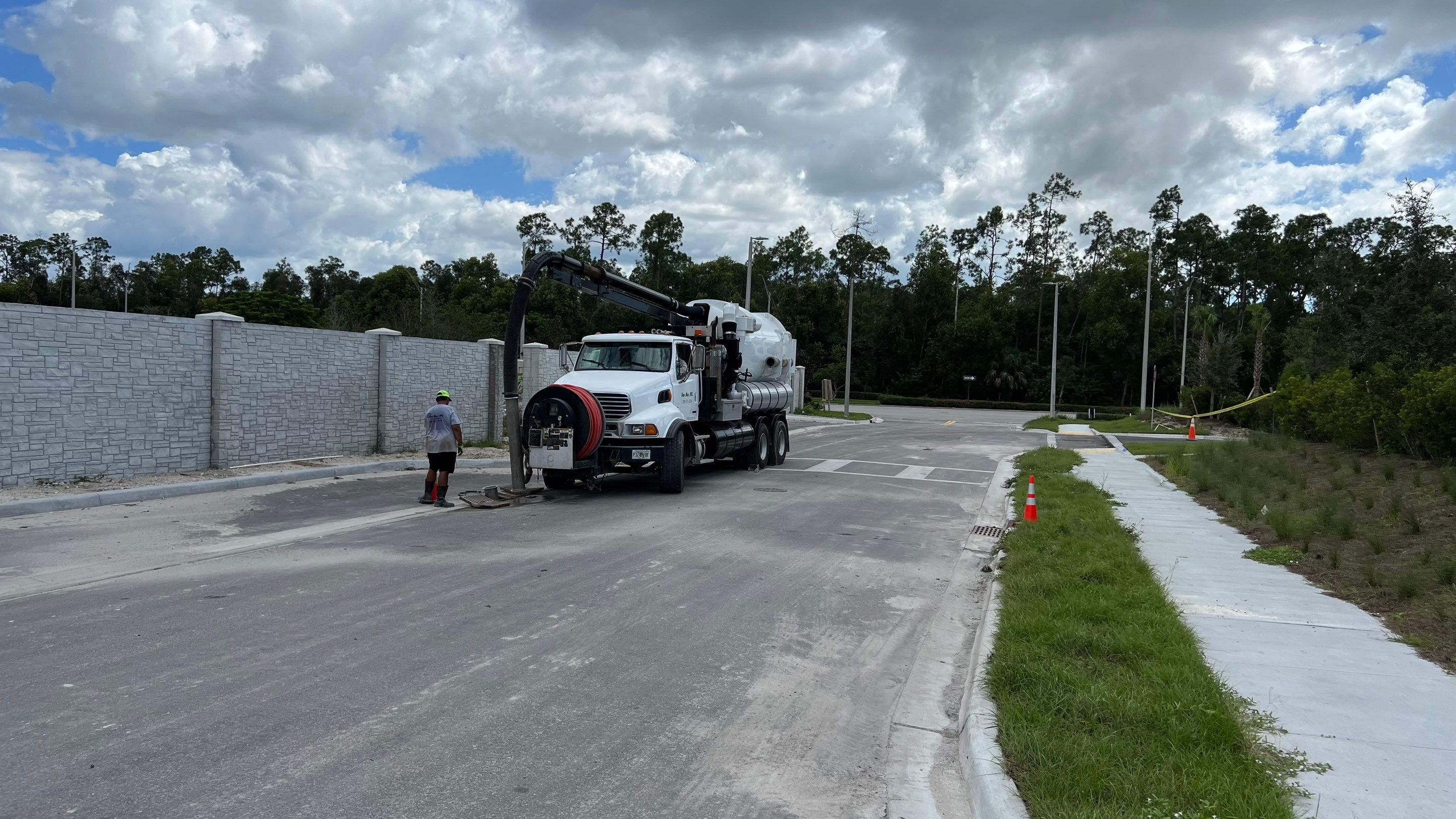 New Construction Storm Drain System Cleaning by APS Power & Water