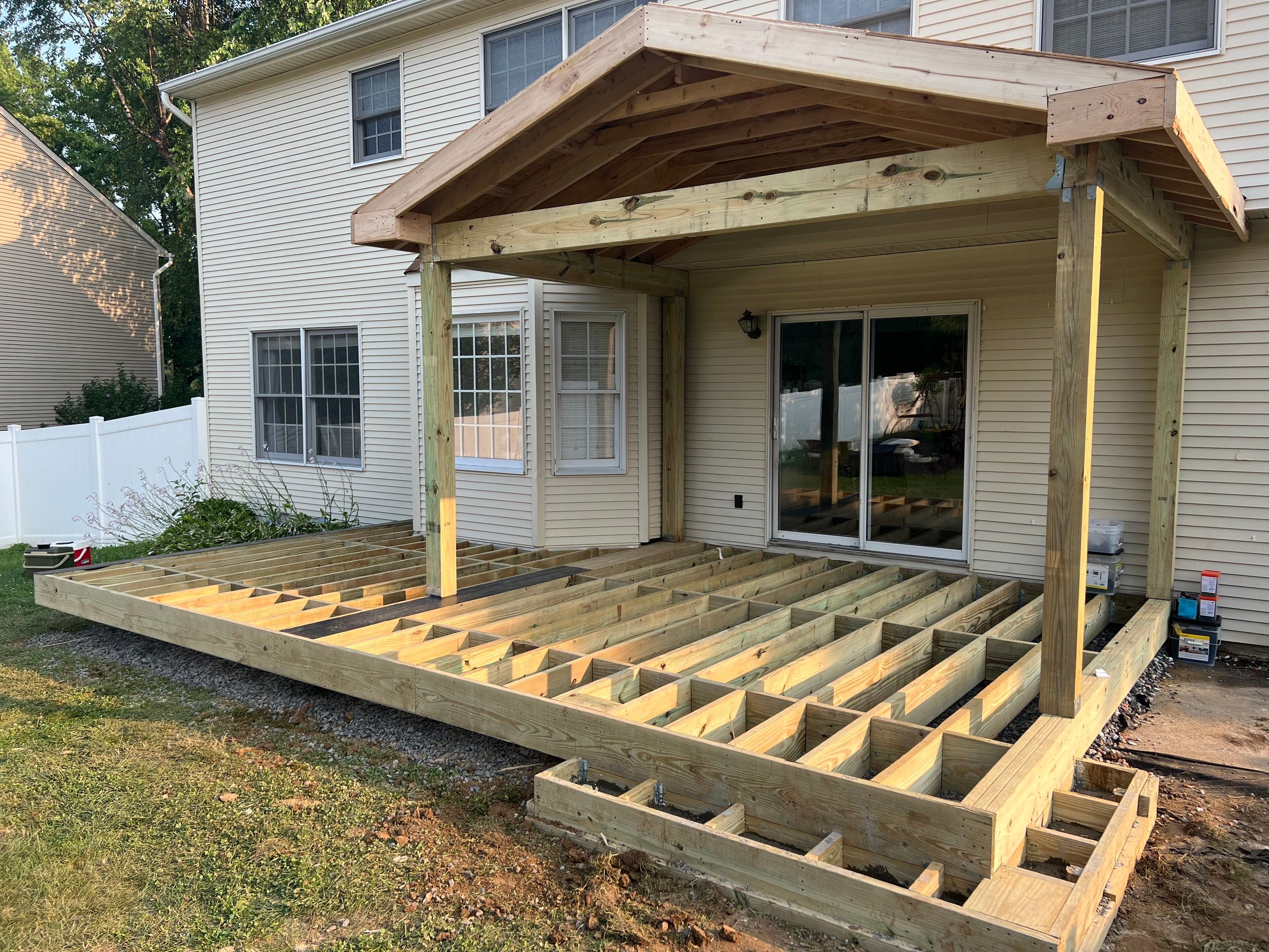 New deck and open porch Newton PA by deck guardian