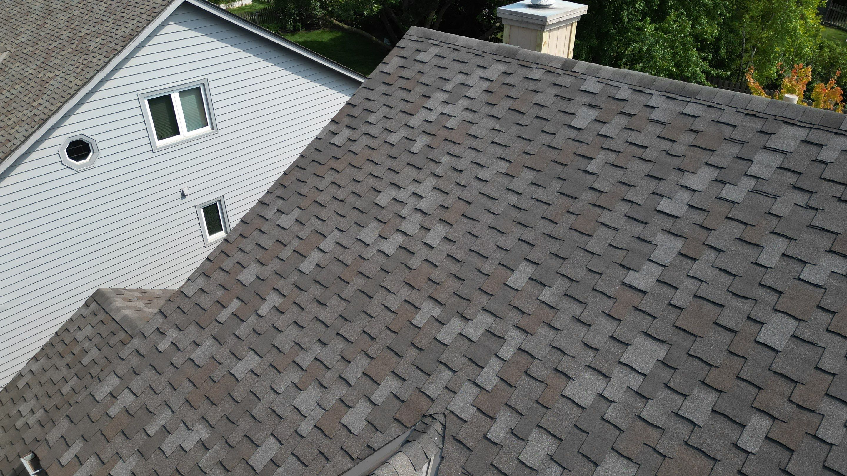 Residential Roofing Installation using IKO ArmourShake in Chalet Wood by Lightning Exteriors