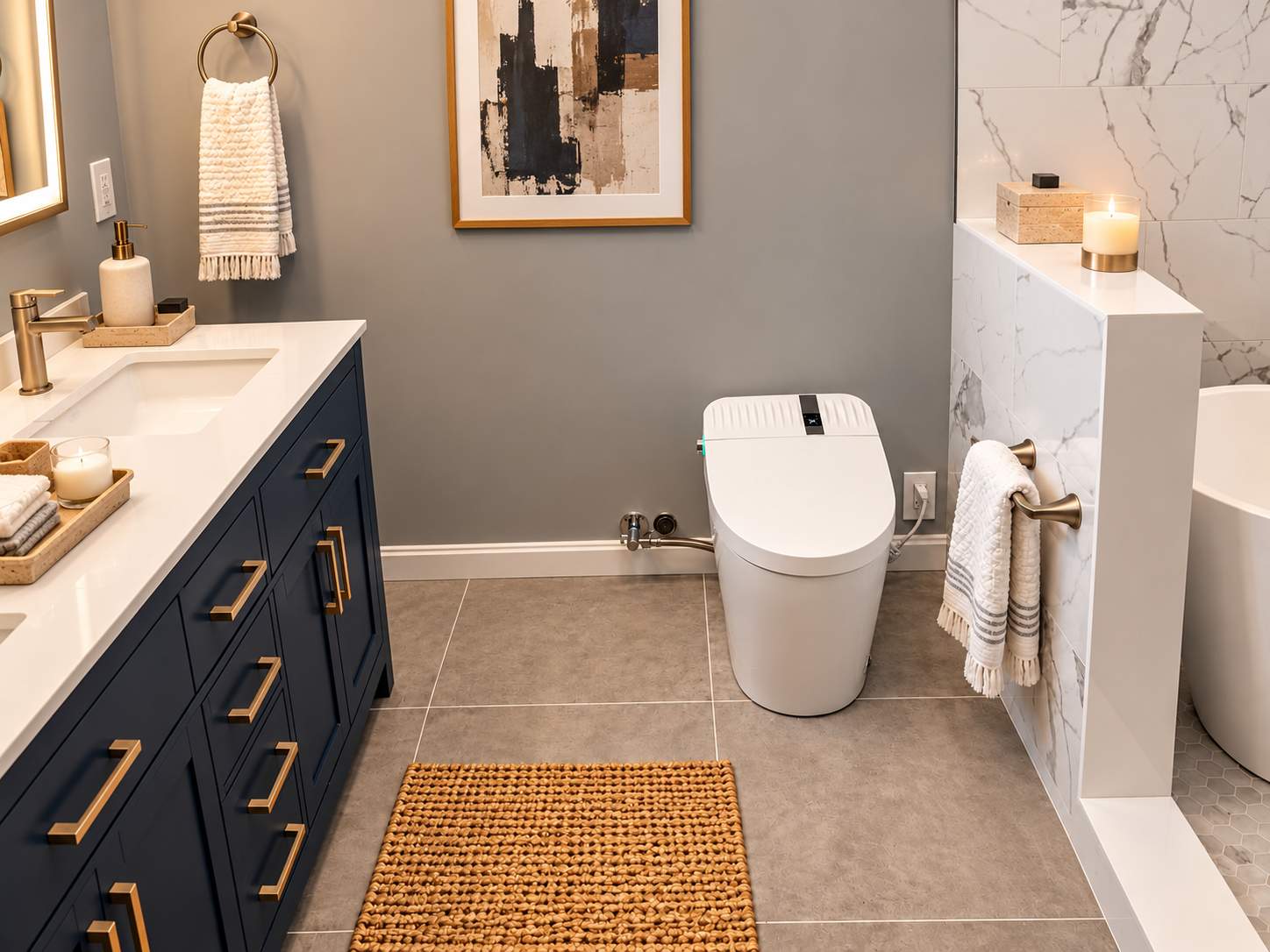 Luxury Spa-Inspired Bathroom Remodel with Freestanding Tub & Marble Tile by Remodel Now
