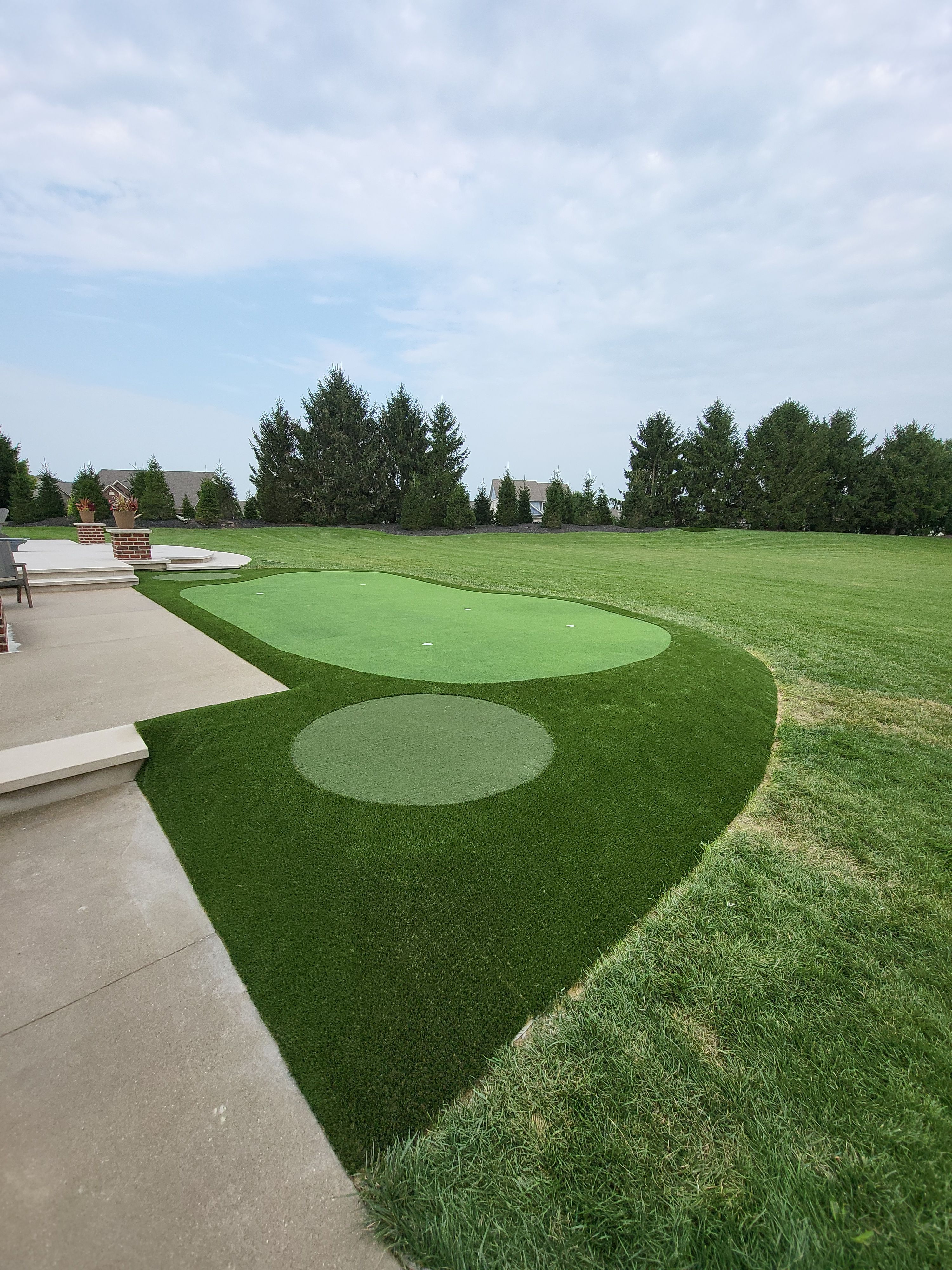 2 Custom Residential Golf Green's and 5 Tee Boxes Installation in Bargersville by Southwest Greens Midwest