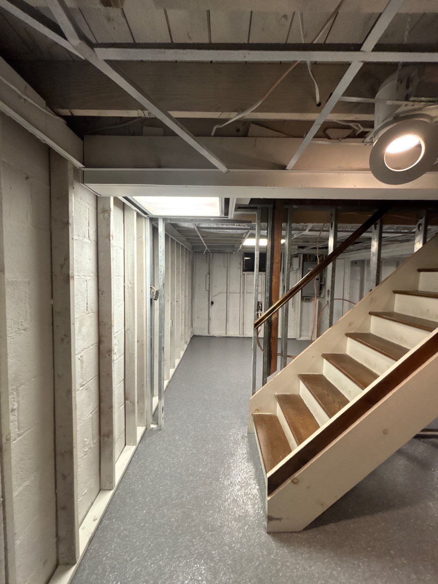 Basement Concrete Floor Coating with Penntek Flake System by Spectrum Painting, LLC