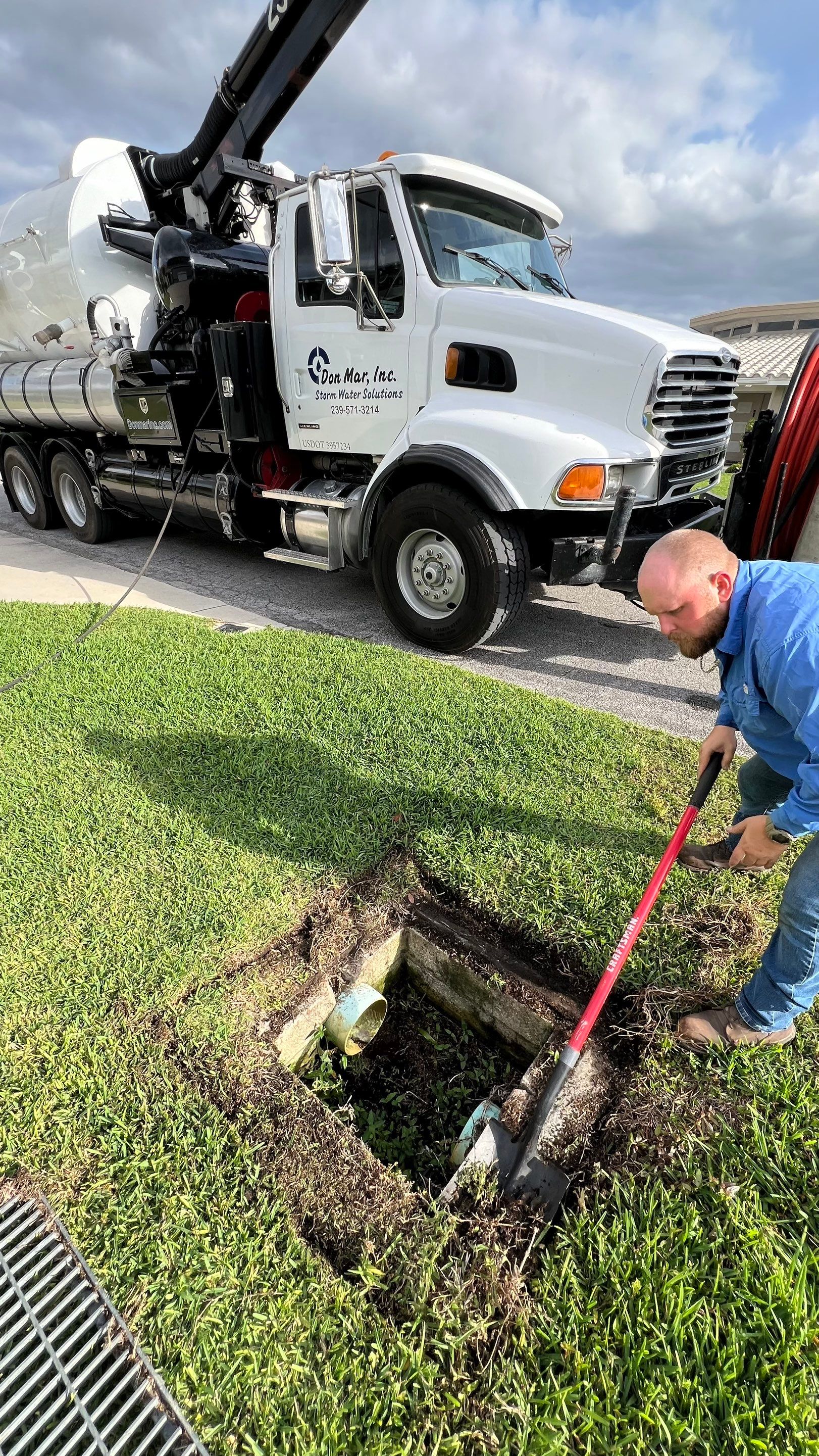 Naples Private Airport Community Catch Basin Cleaning by APS Power & Water