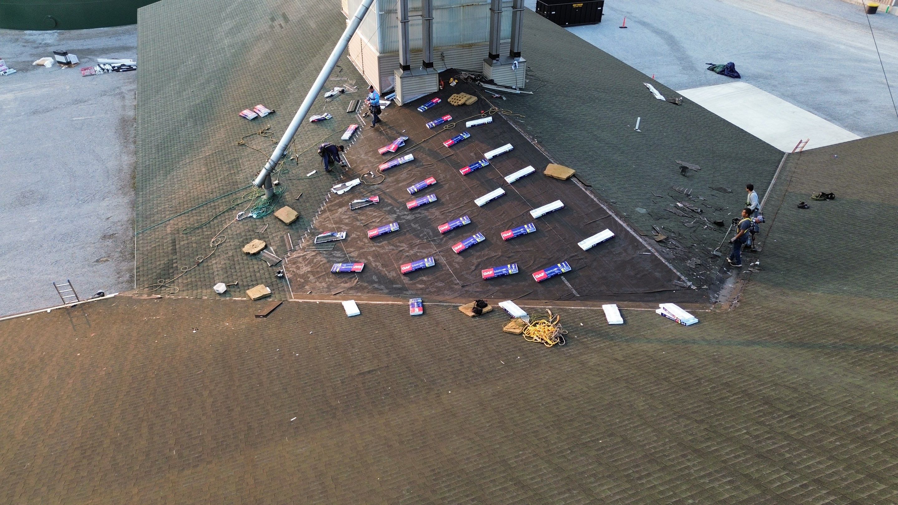 Commercial Roofing Installation using Timberline HDZ Shingles - Hunter Green by RoofX 