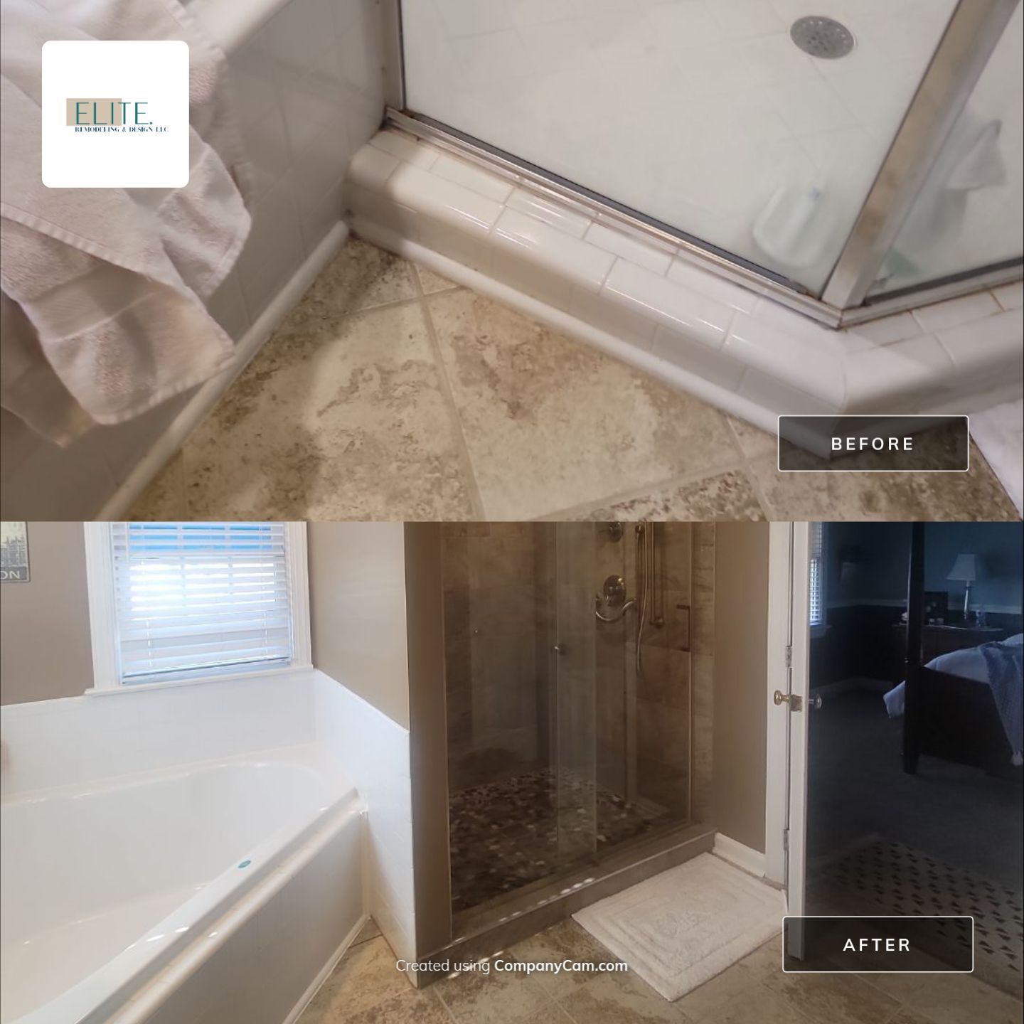 Holly Springs Stunning Shower Remodel by Elite Remodeling and Design LLC
