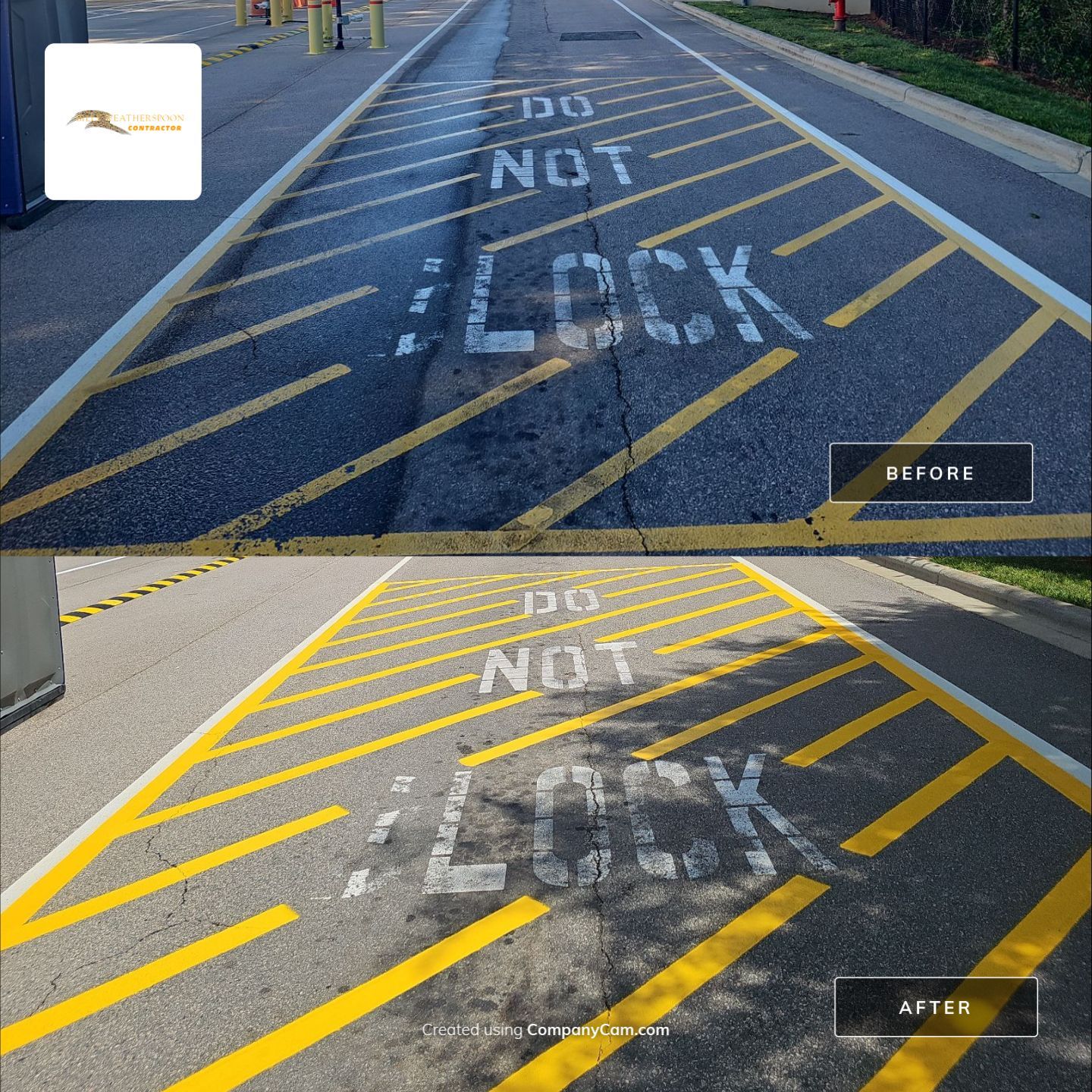 Striping Amazon Parking Lot  by Billy Weatherspoon Contractor