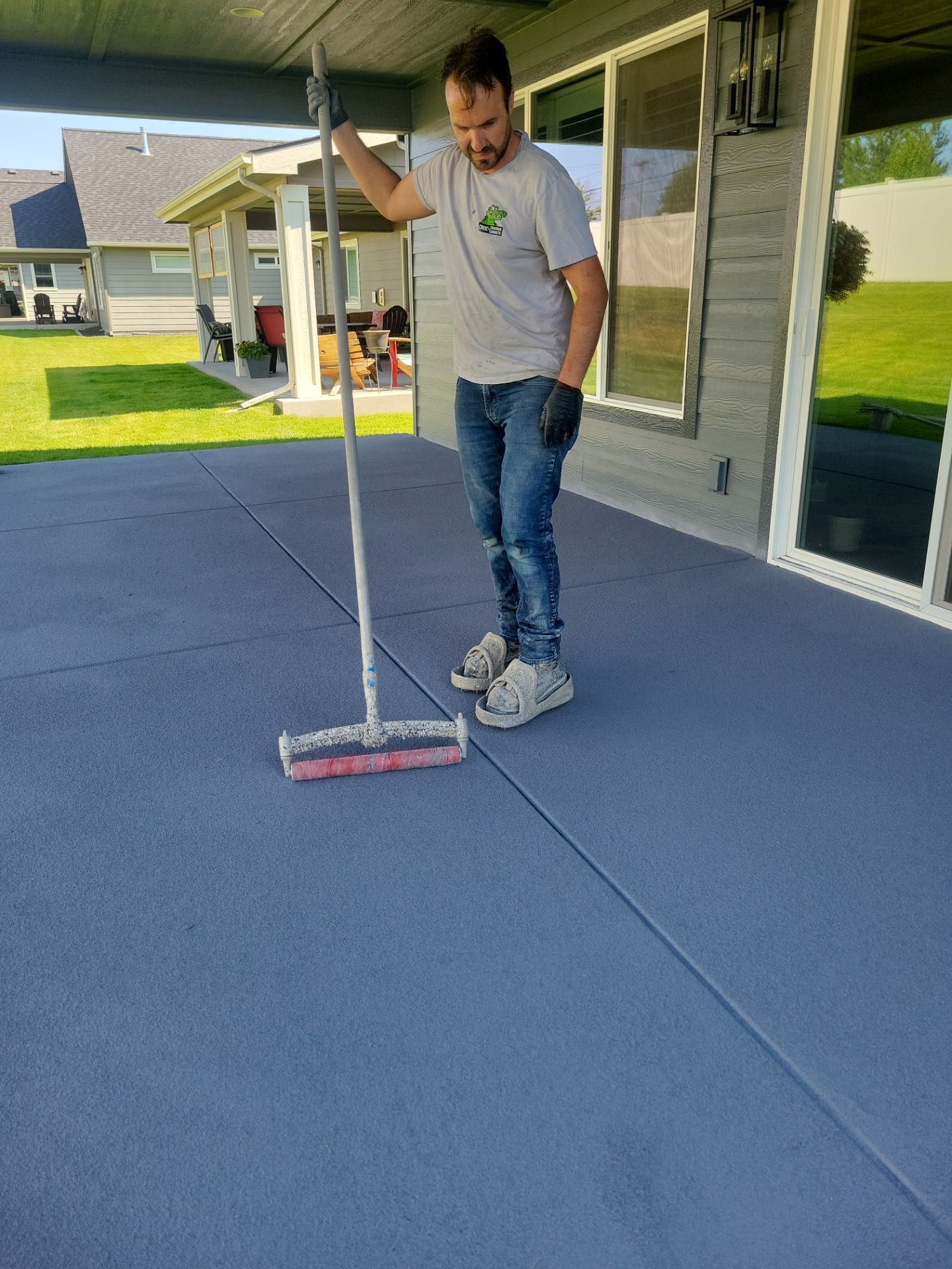 Patio Transformation using Battleship Hybrid by Croc Coatings, LLC