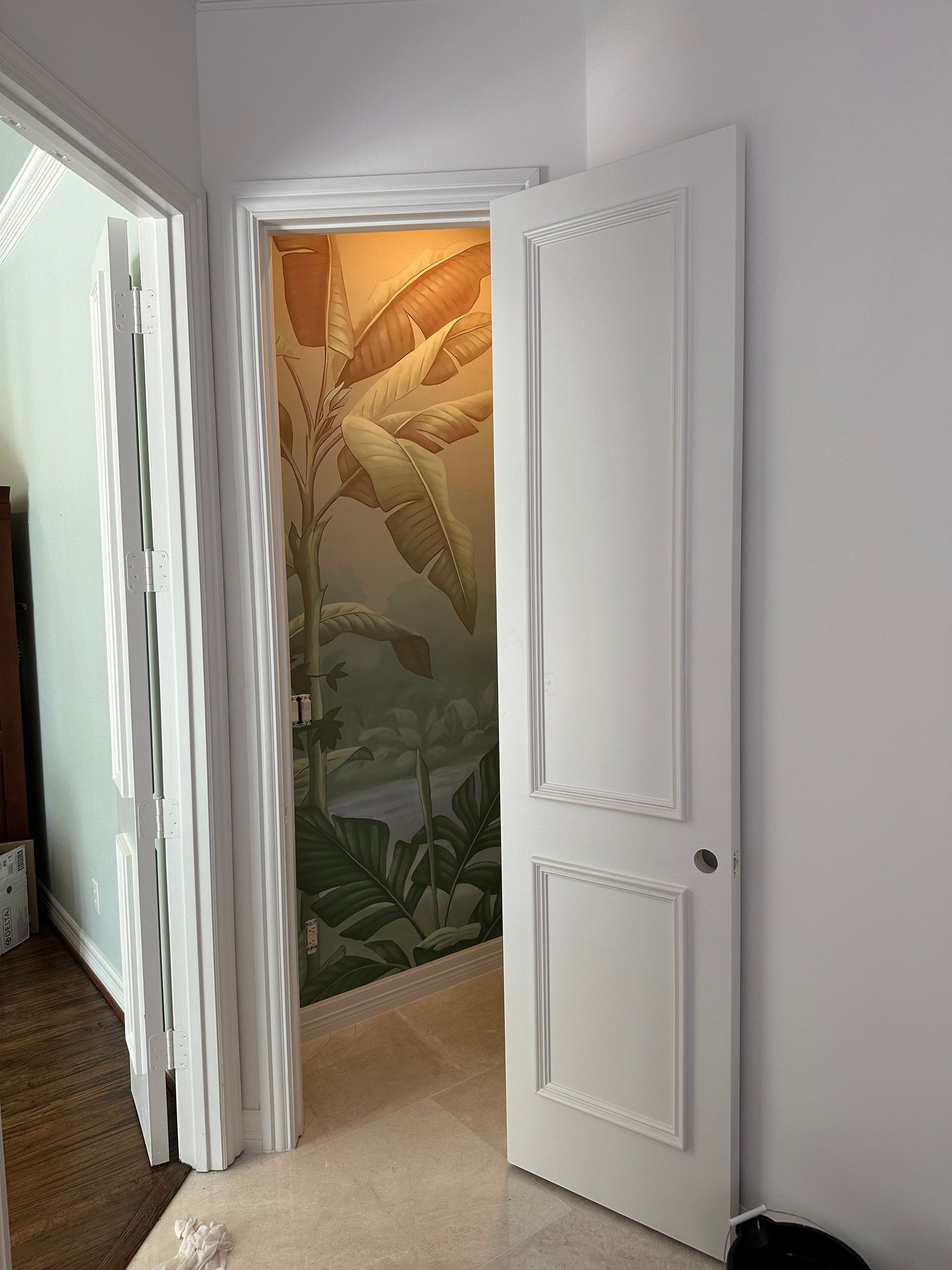 Wallpaper Installation in Master Bath by Nomad Painting