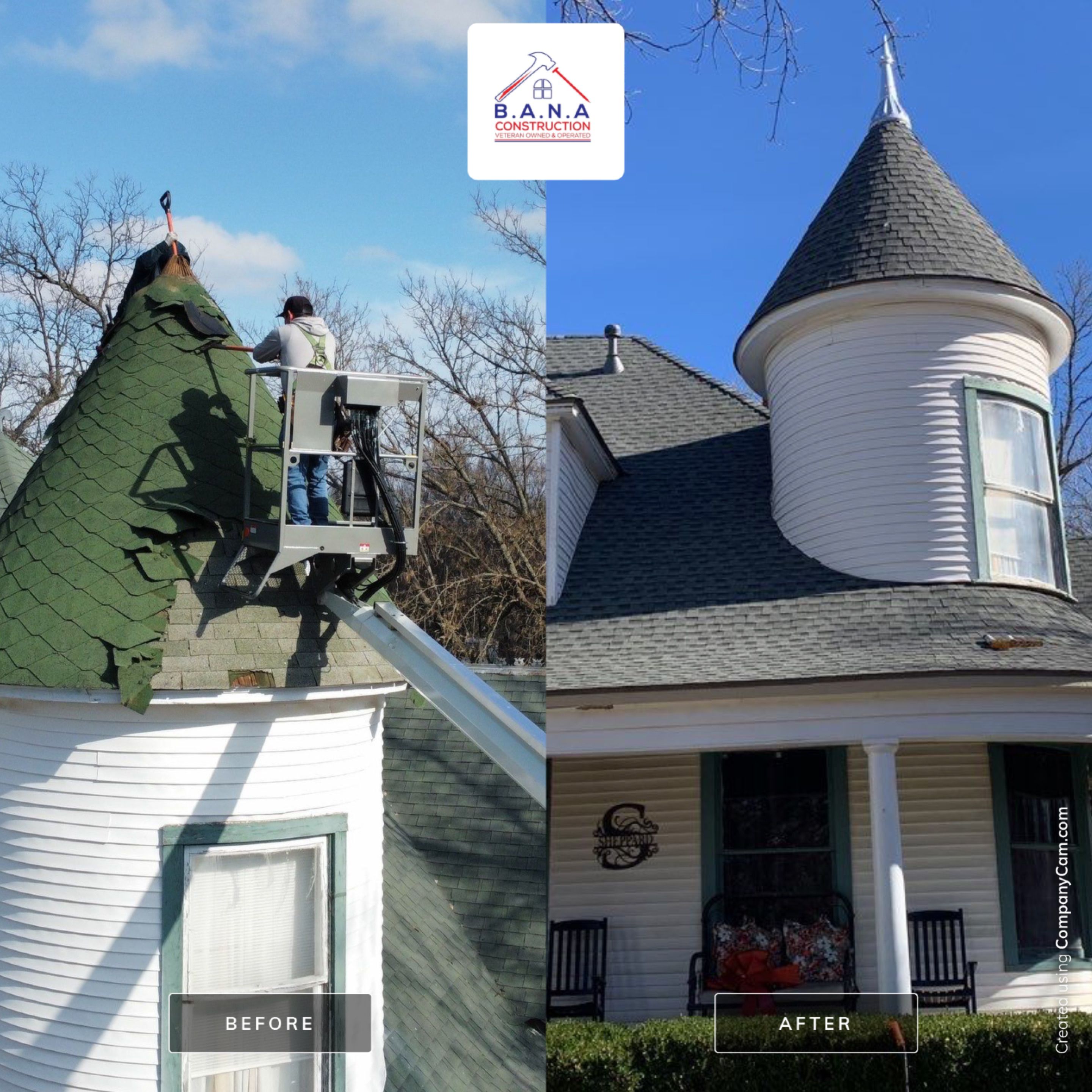 Steep Roof on a Beatiful Old Home by BANA Roofing and Solar Supply