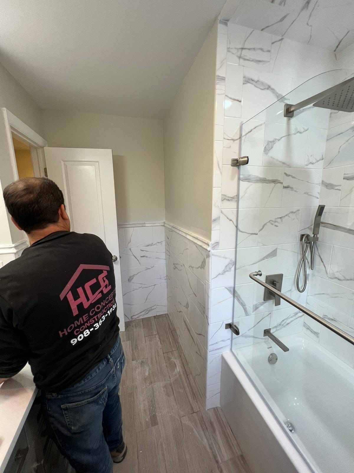 Bathroom Remodel using Tile by Home Concepts Construction