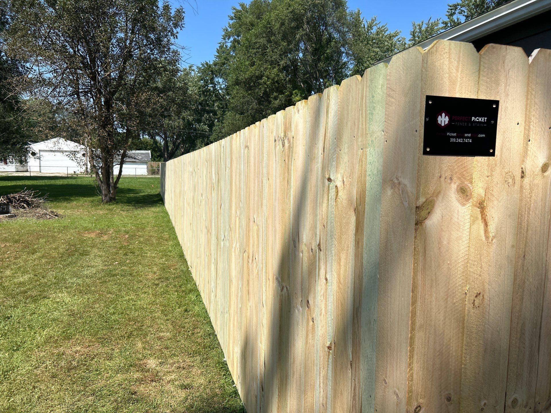 Treated Pine Privacy and Picket Fence Installation in Evansdale by Perfect Picket Fence and Stain