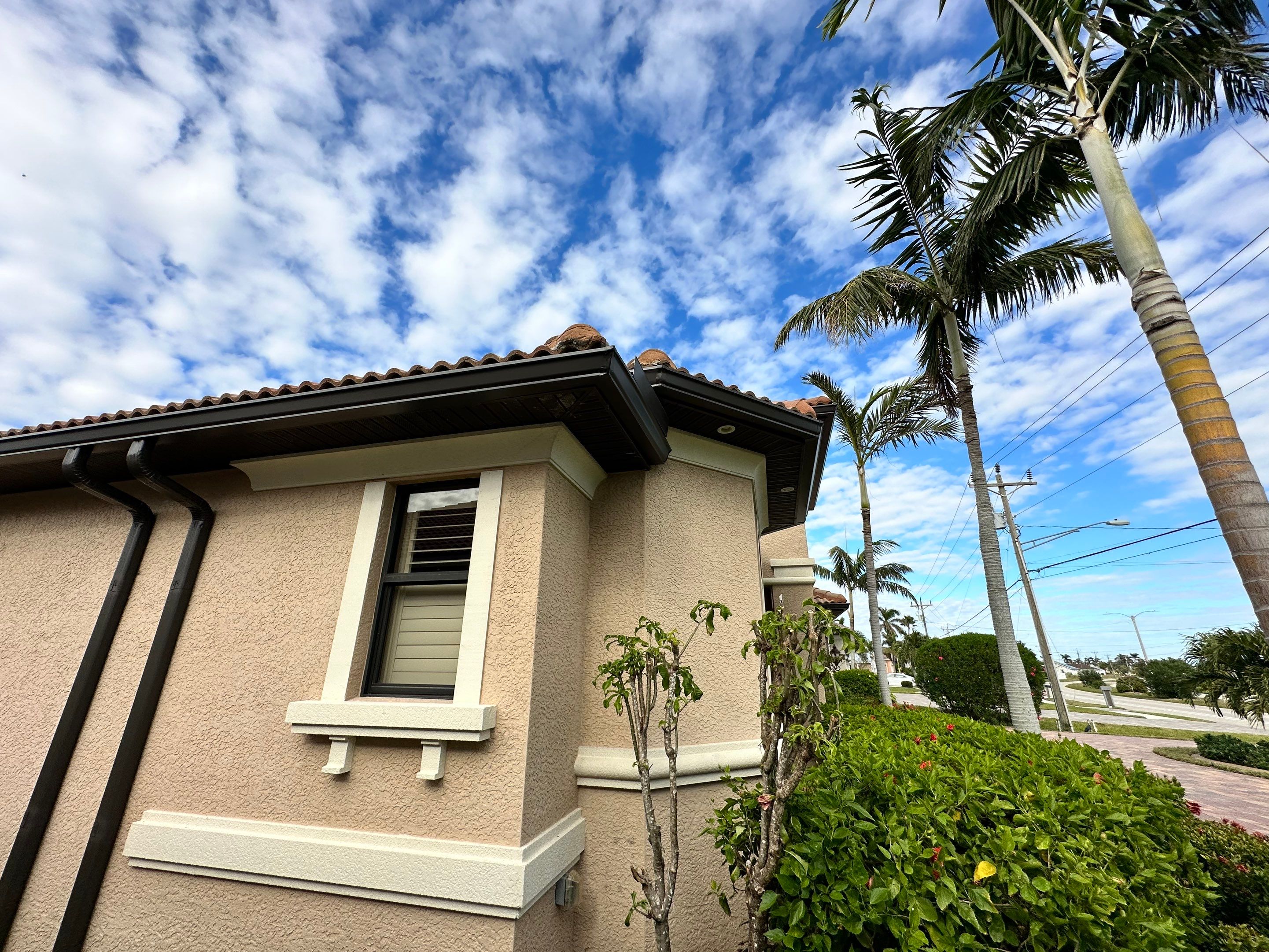 Bronze Downspout Installation in Cape Coral FL by Gutter Professors
