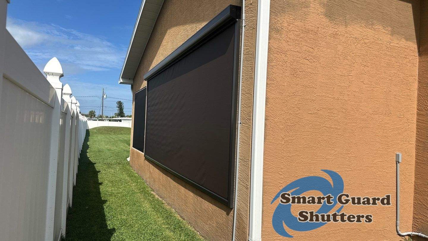 Retractable Screen in Bronze by Smart Guard Shutters