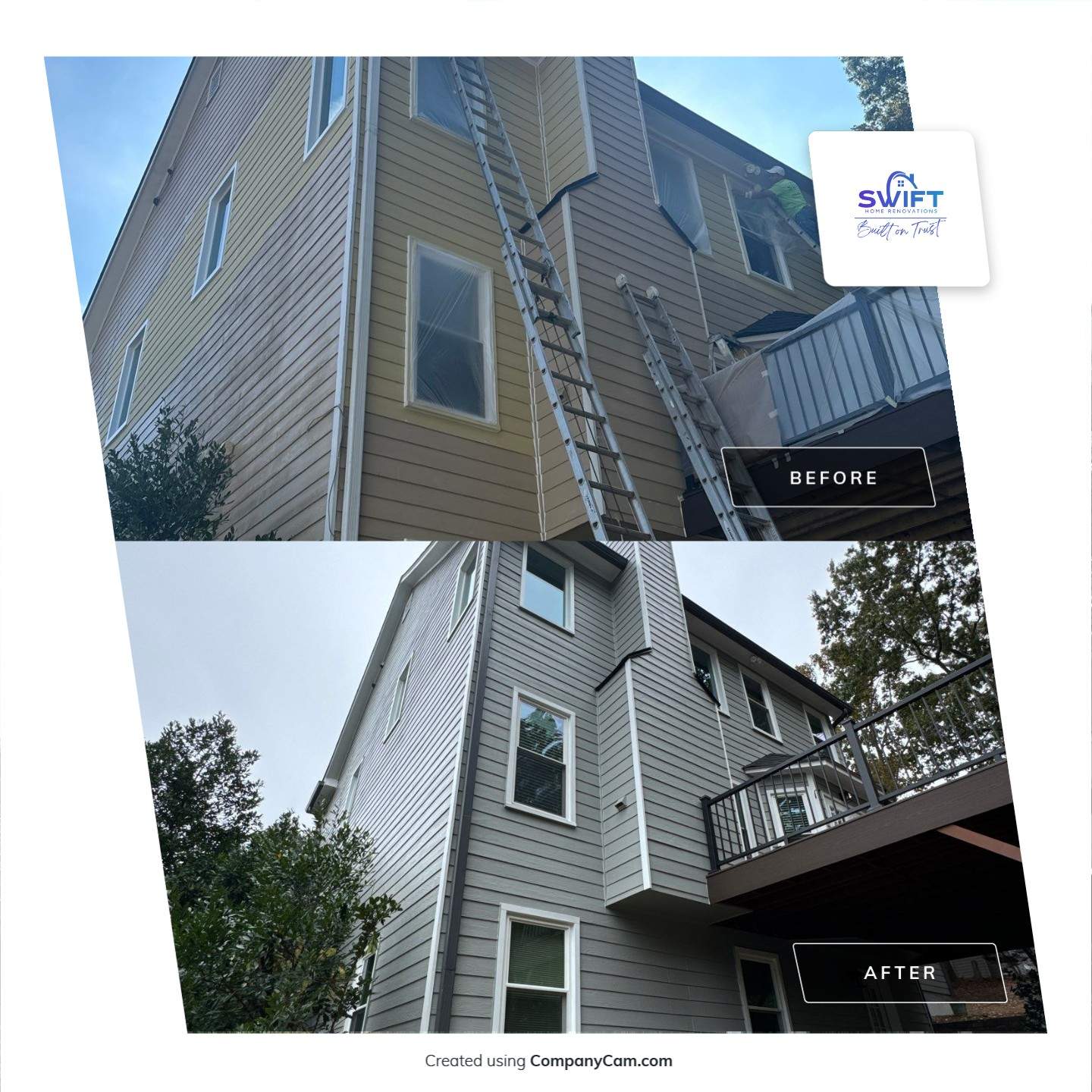 Exterior Painting and Siding Refresh for Woodstock Residential Home by Swift Home Renovations