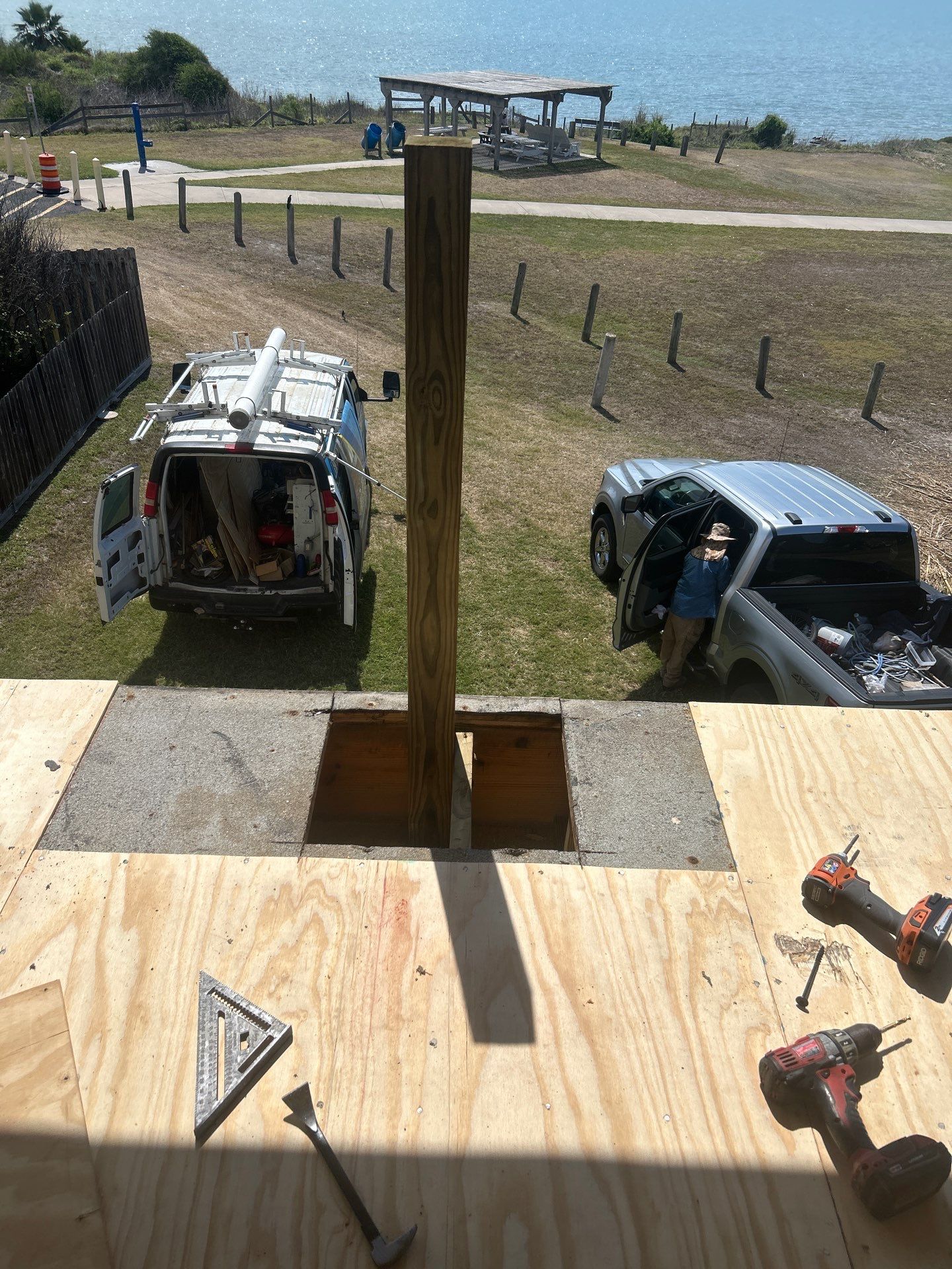 Walk Out Patio Cover by Bayfront Roofing and Construction