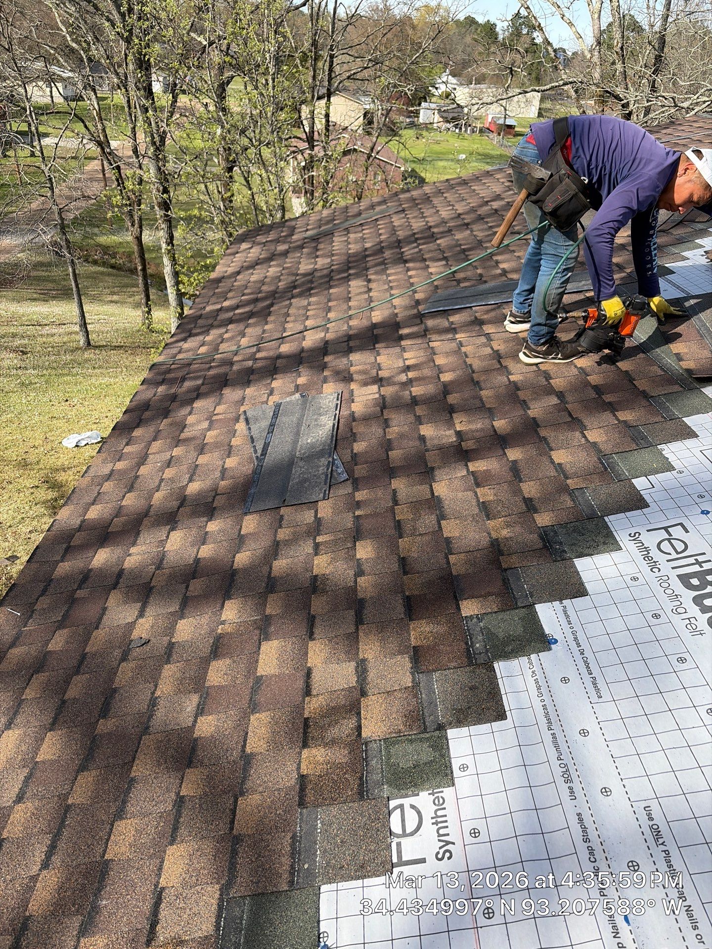 GAF Timberline UHDZ Shingle Roof Replacement and Decking Repair in Pearcy by Temple Roofing and Exteriors