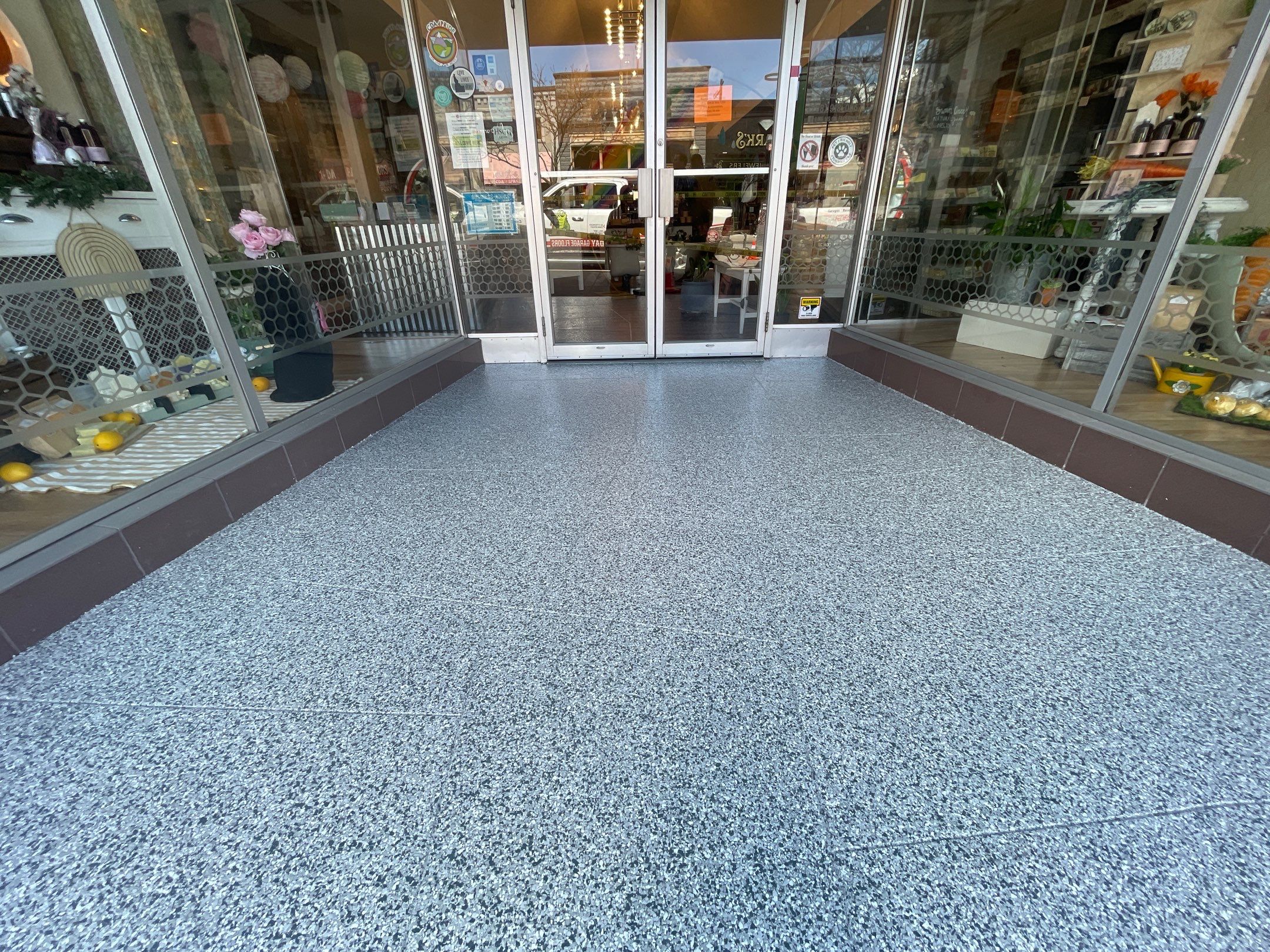 Commercial Floor Transformation using Slate Stone by Croc Coatings, LLC