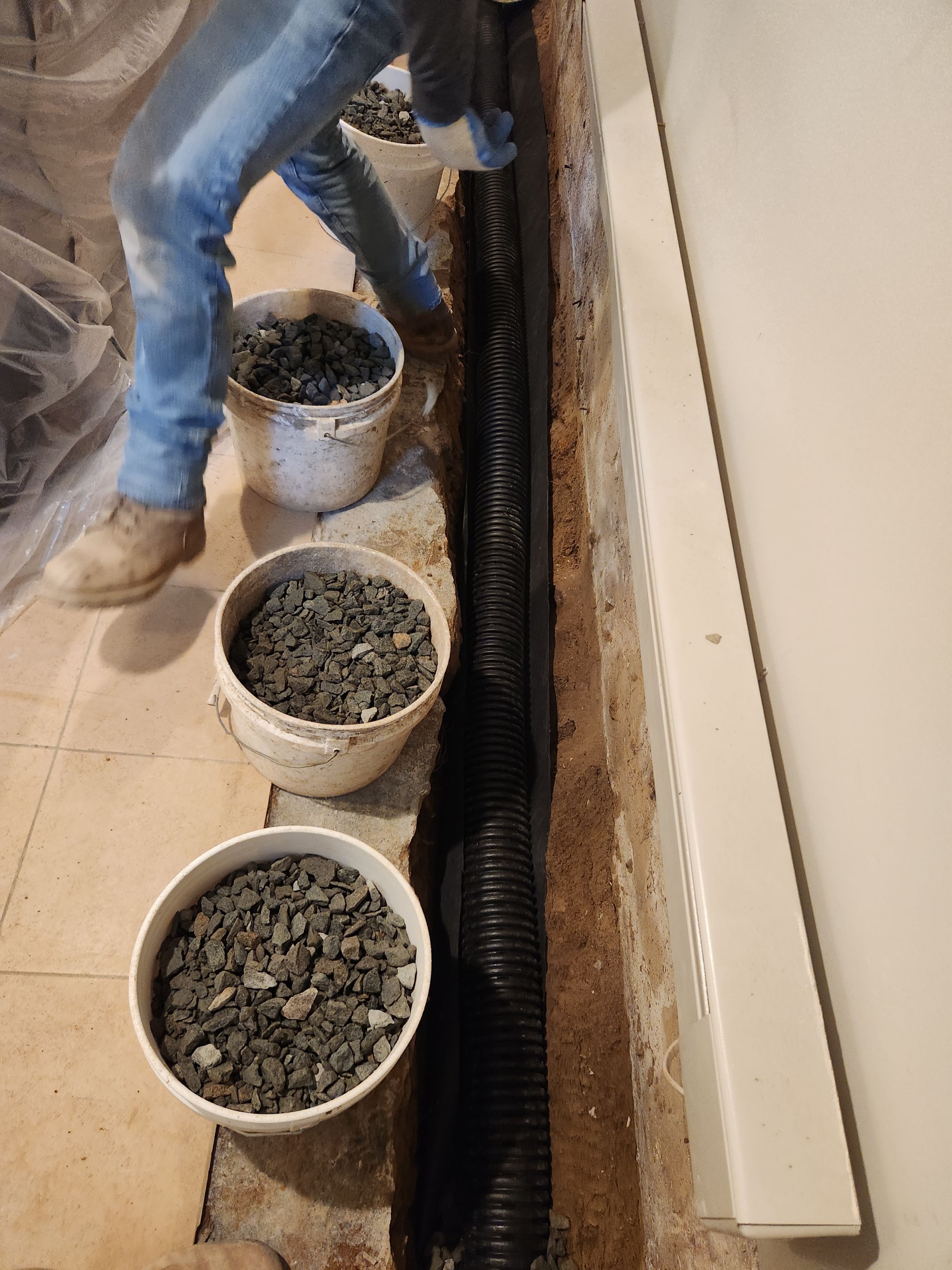 Interior French Drain Newton NJ by Pure Service Pro, LLC 