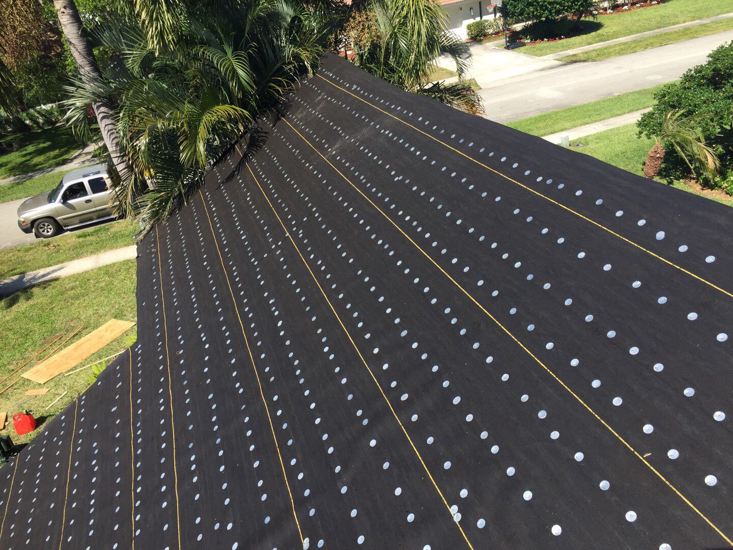 Residential Roofing Installation using 1" Nail strip metal roof by BLUES BROTHERS ROOFING