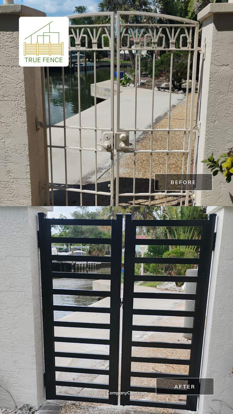 Custom Aluminum Horizontal Slat Fencing and Decorative Gates in Siesta Key by True Fence LLC