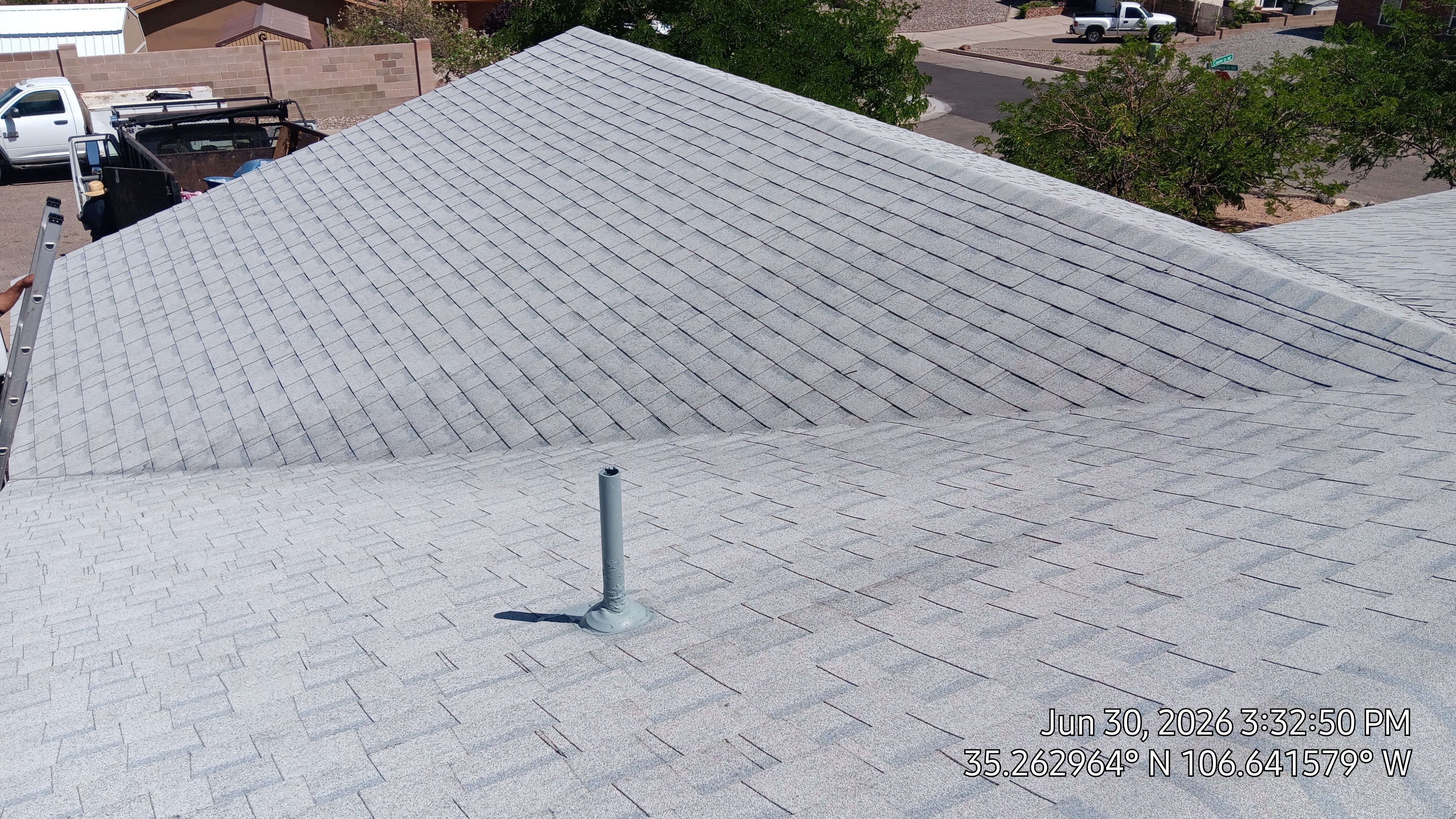 Owens Corning Shasta White Duration Shingle Roof Replacement and Decking Repair in Rio Rancho by Doyle Roof Masters Inc