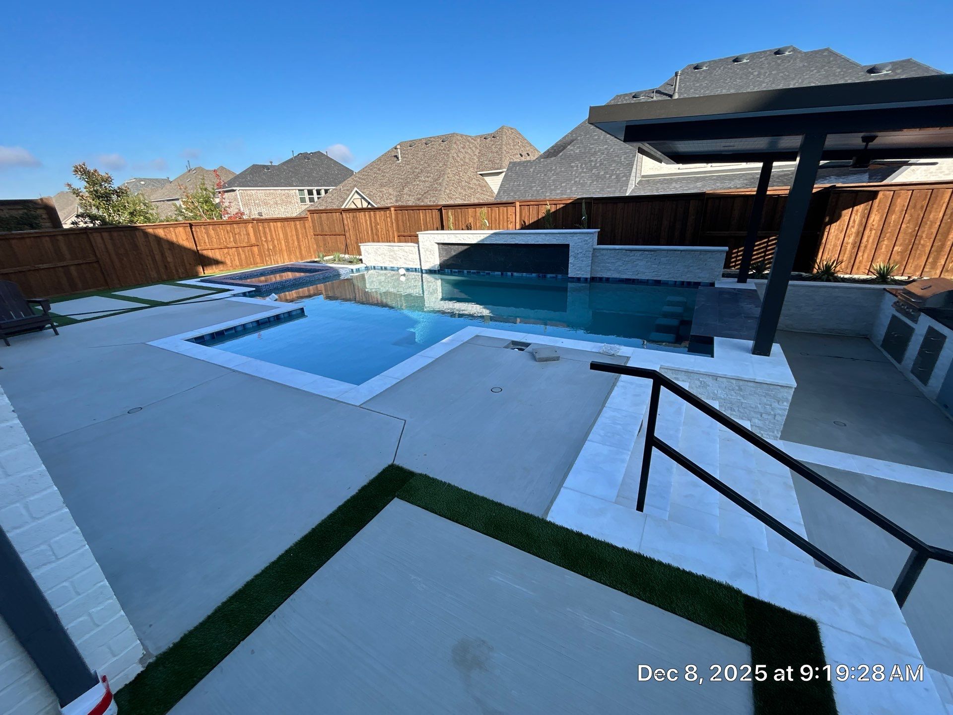 Jumbo Pool, Spa, and Sunken BBQ and Fire Pit by Pinnacle Pools and Spas - DFW