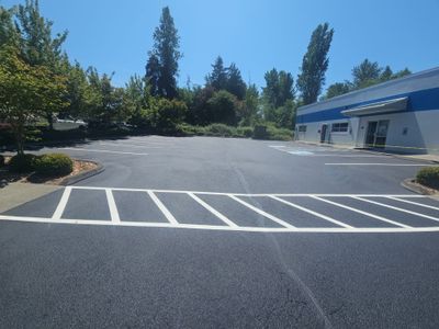 King Machine Business Parking Lot Sealcoat Overlay | Mukilteo