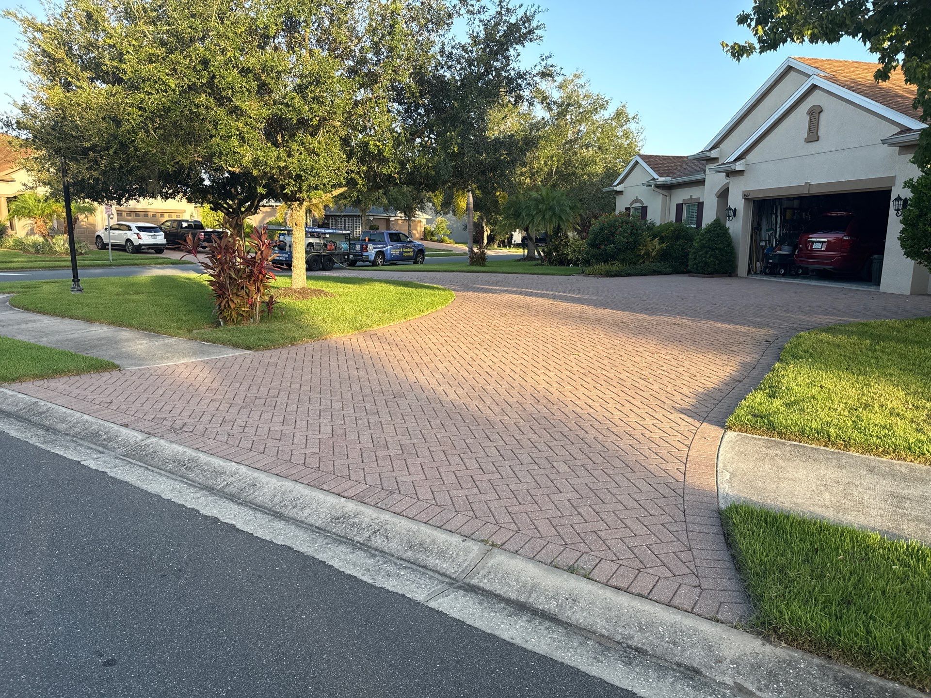 Paver Driveway & Sidewalk Cleaning – Oakleaf Hammock, Ellenton, FL by Sunshine AquaWash